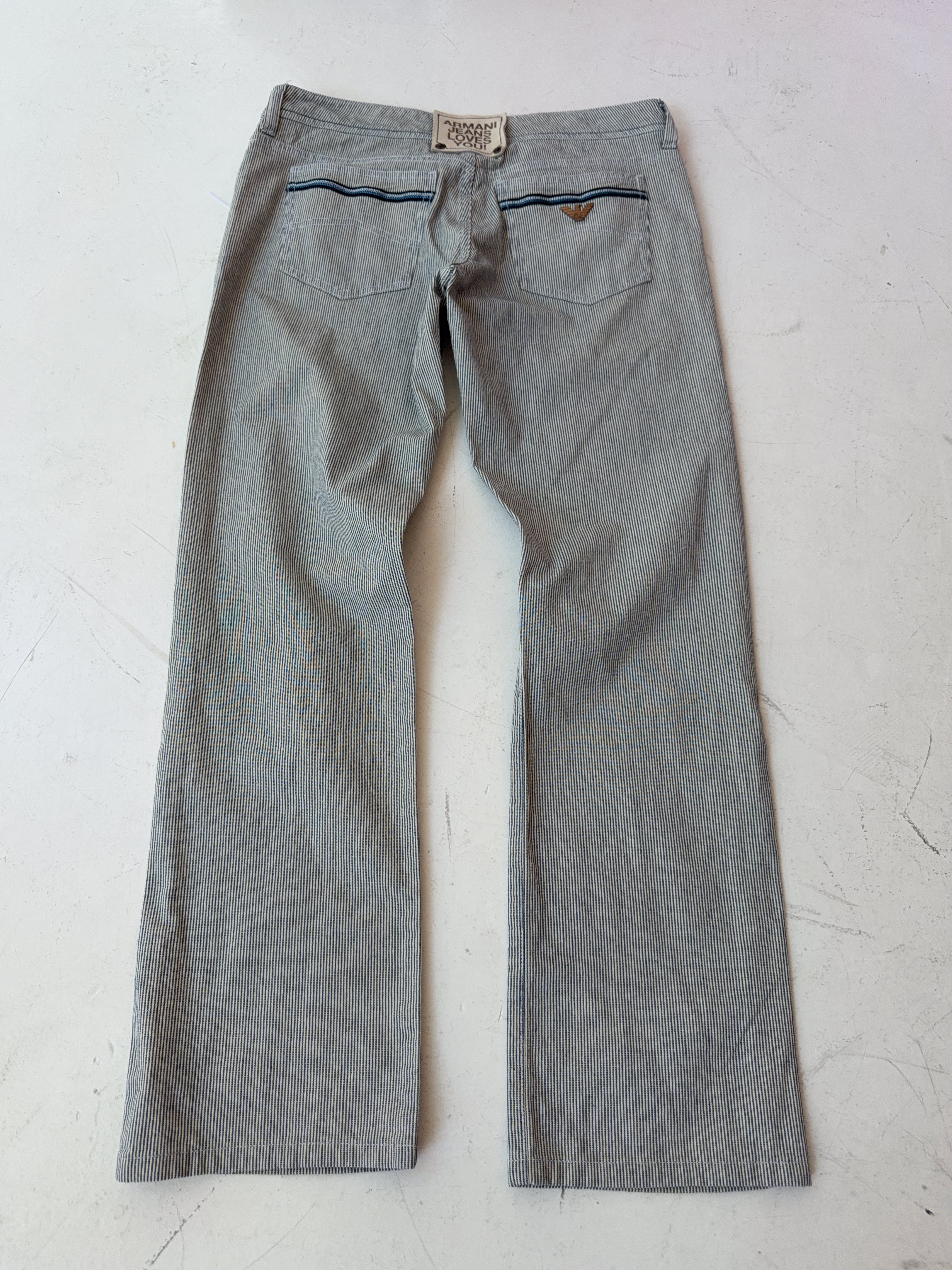 Vintage Armani Jeans Striped Jeans (M)