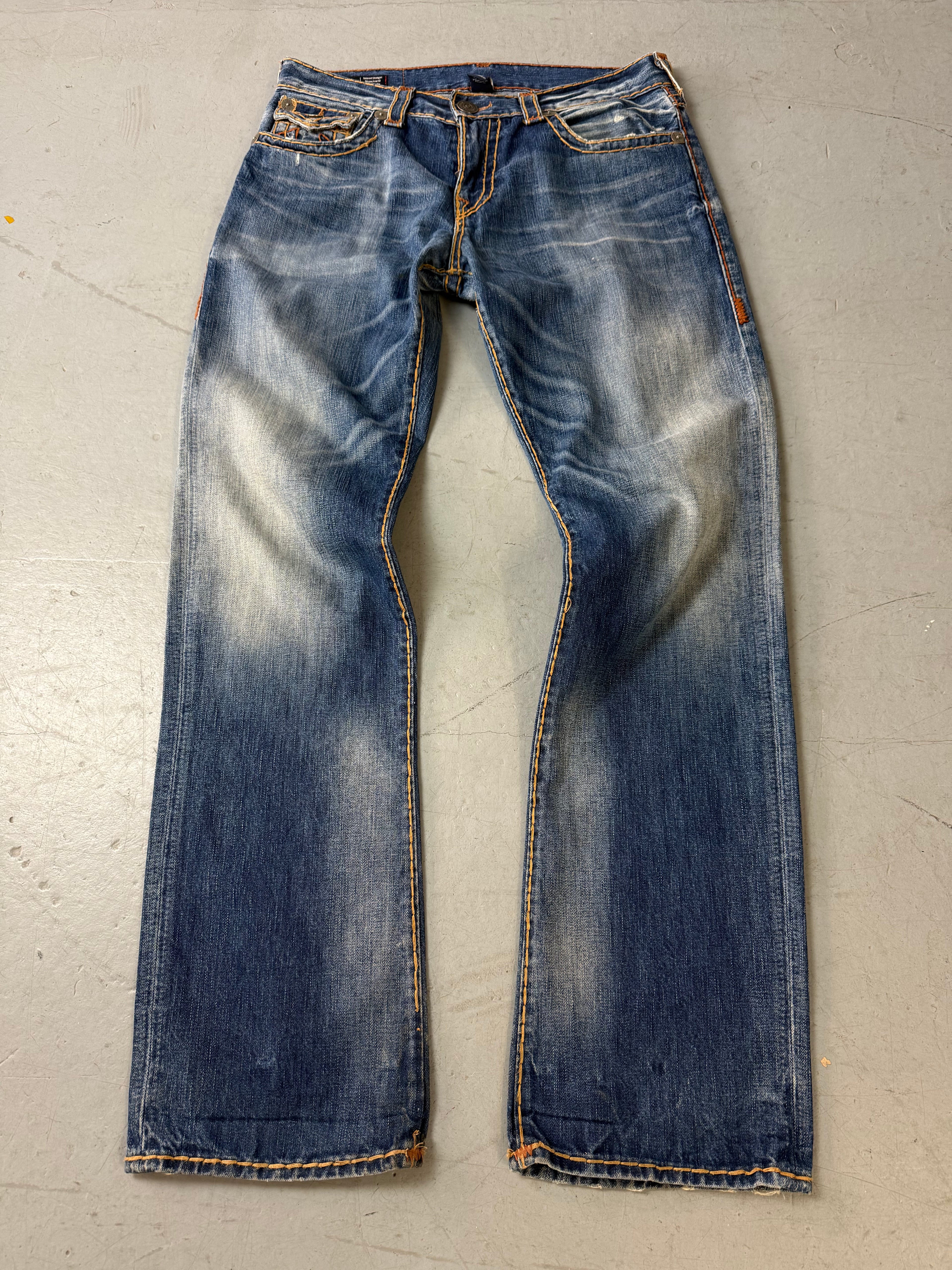 Vintage True Religion baggy Denim für Herren Y2K Second Hand Fashion