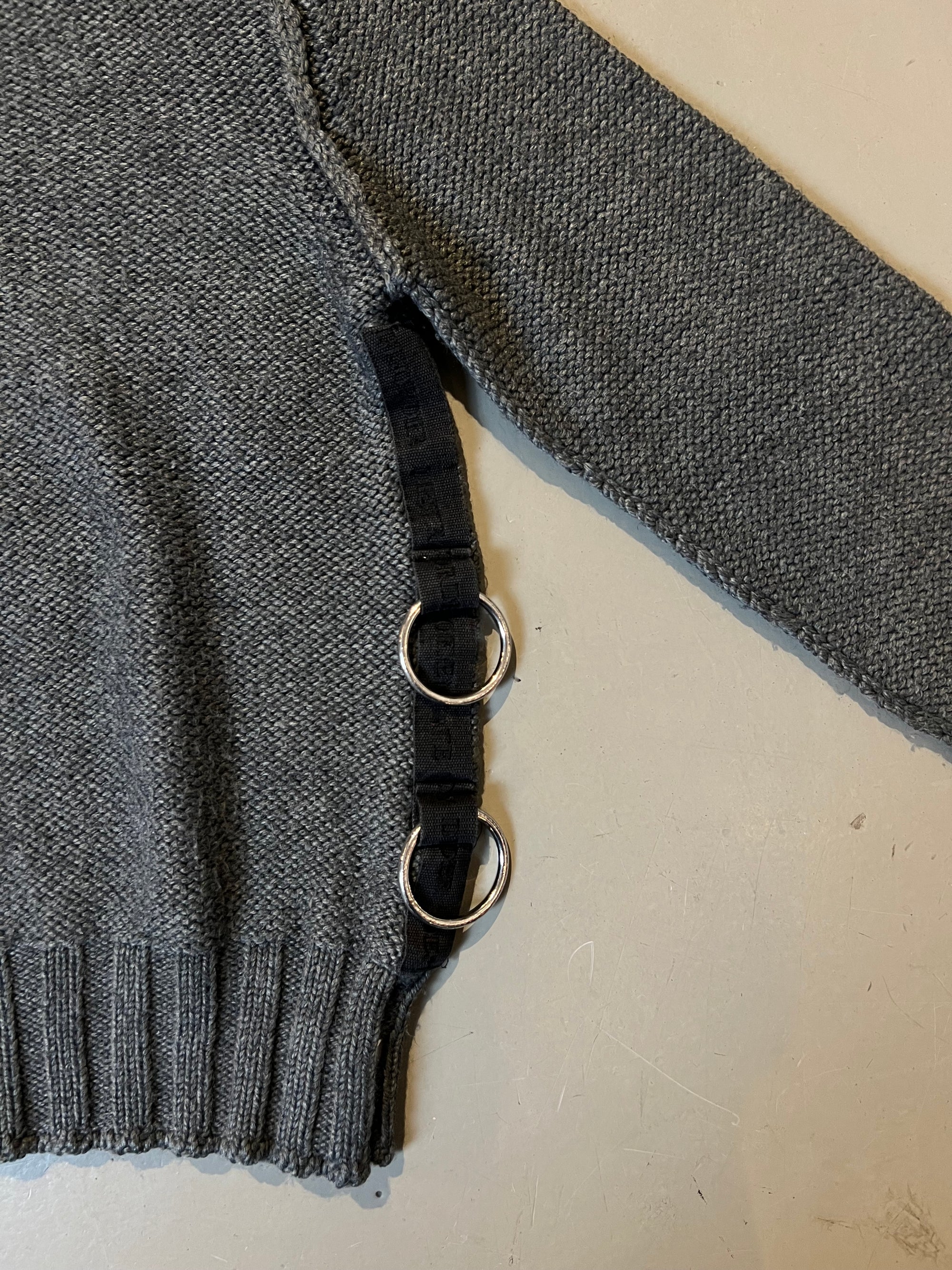 Vintage Richmond Grey Knit Sweater With Silver Hoops M/L
