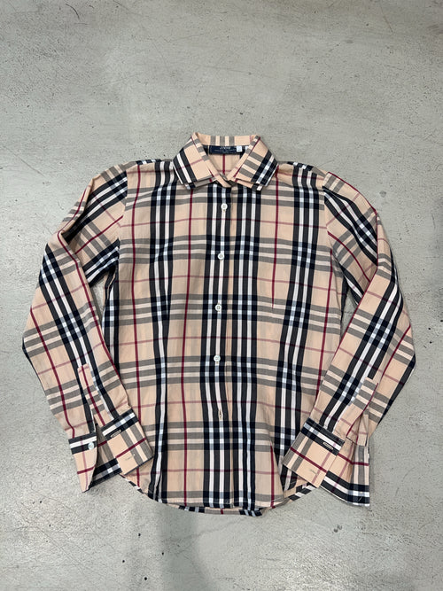 Vintage Brown Shirt für Damen. Y2K Second Hand 2000s Fashion.