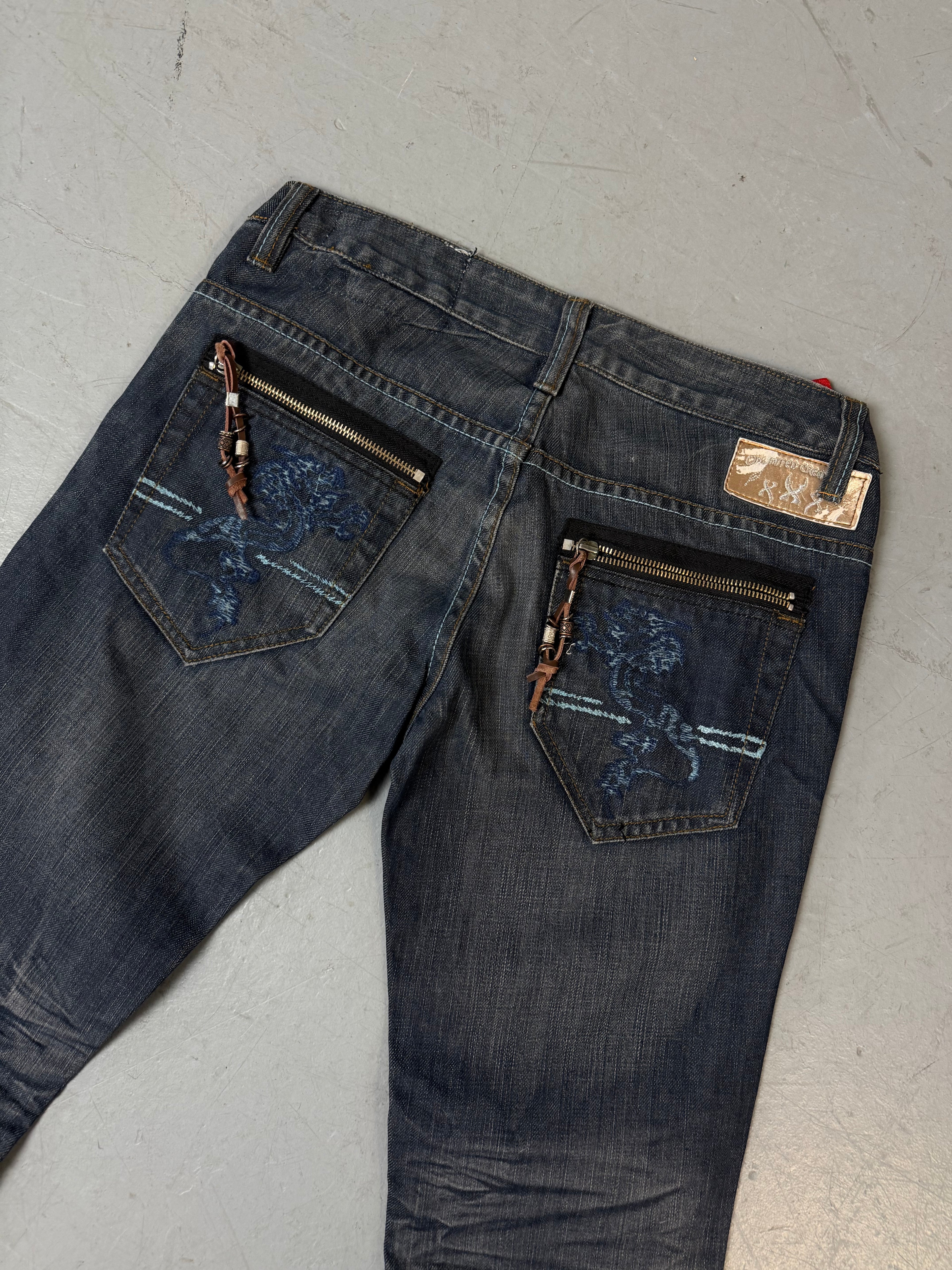 Eine dunkelblaue Straight leg low waist denim von unlimited creativity in XS