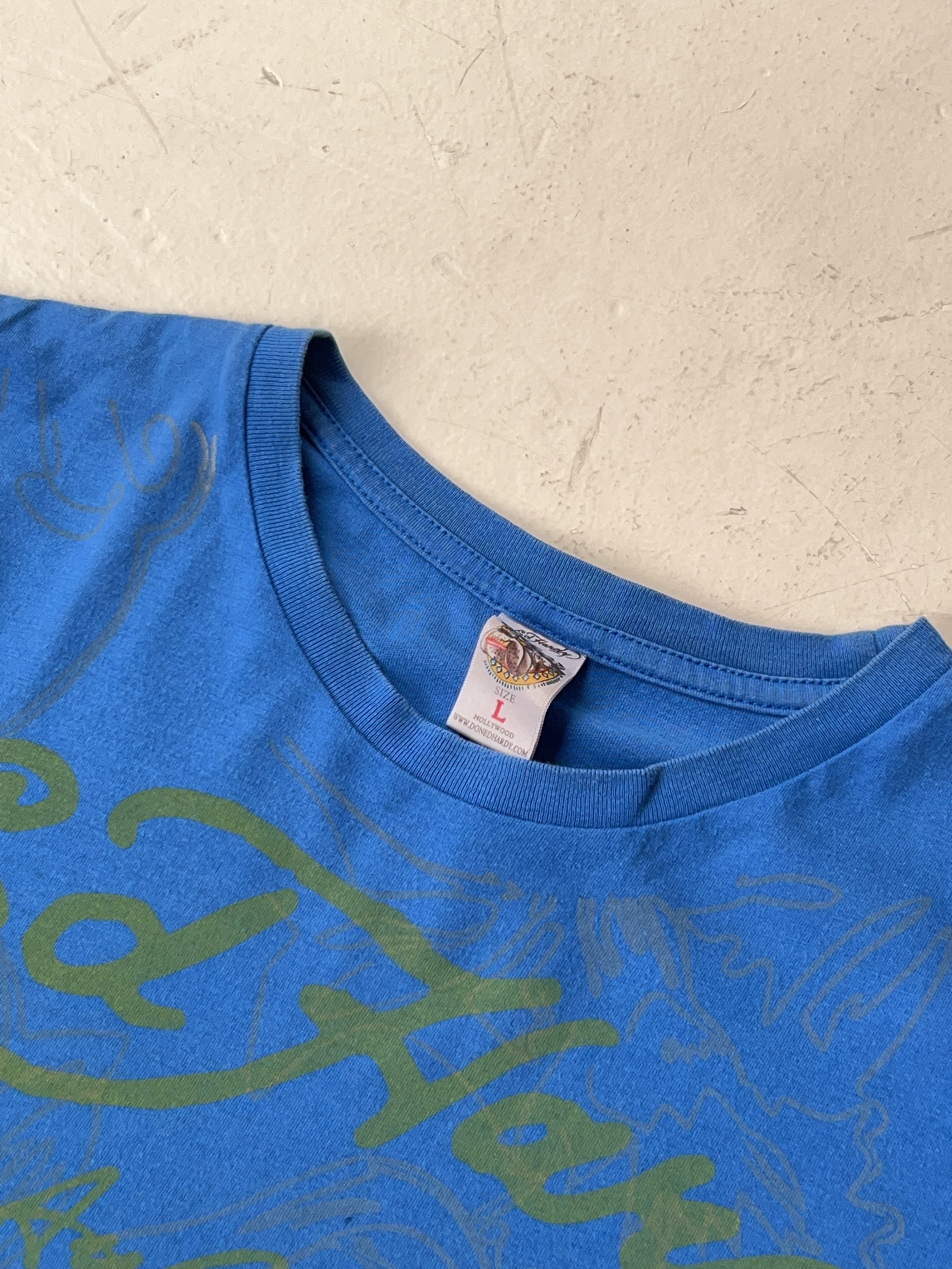 Vintage Ed Hardy Blue T-Shirt (L)