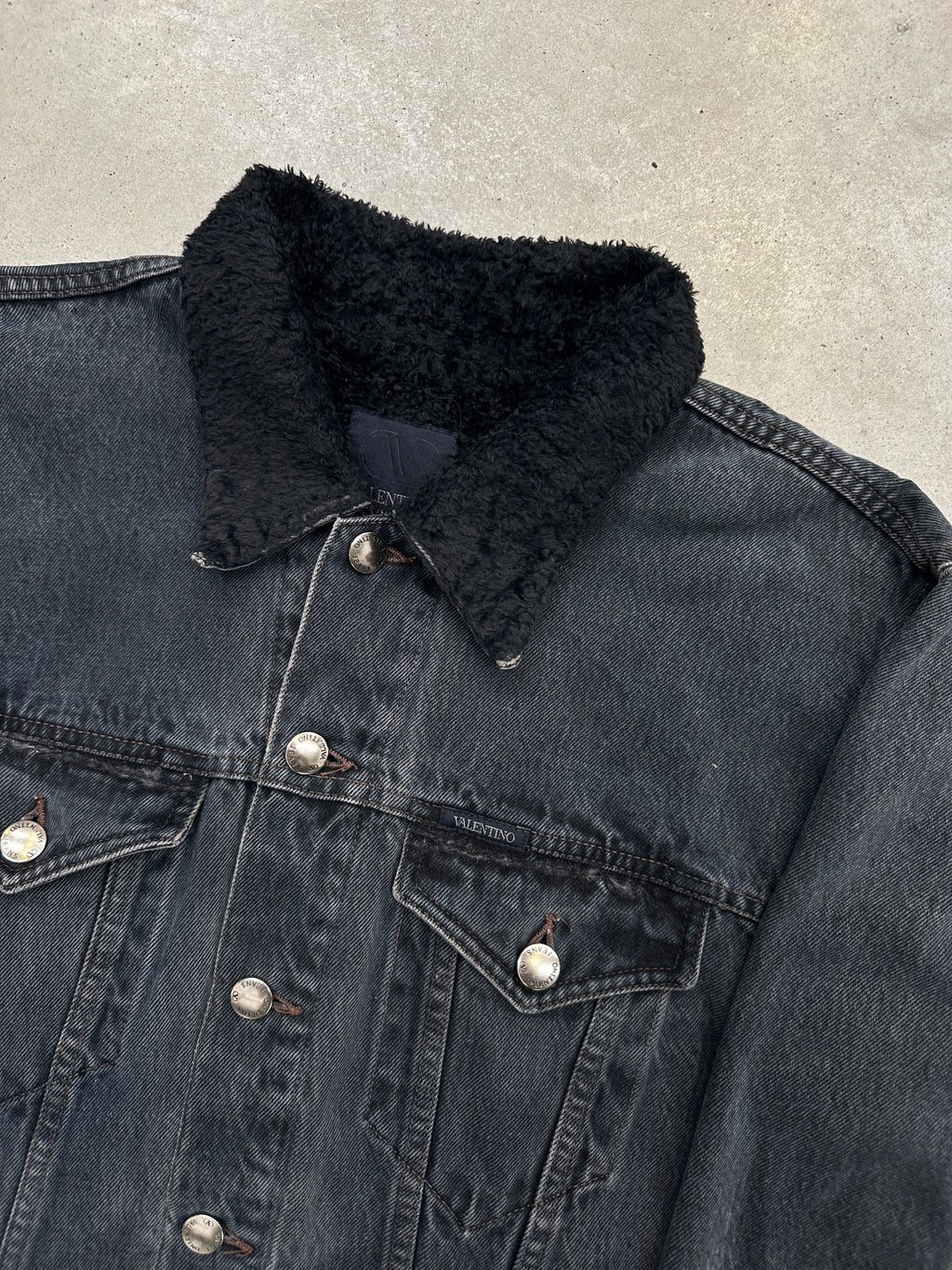 Vintage Valentino Denim Jacket with Teddy Lining L