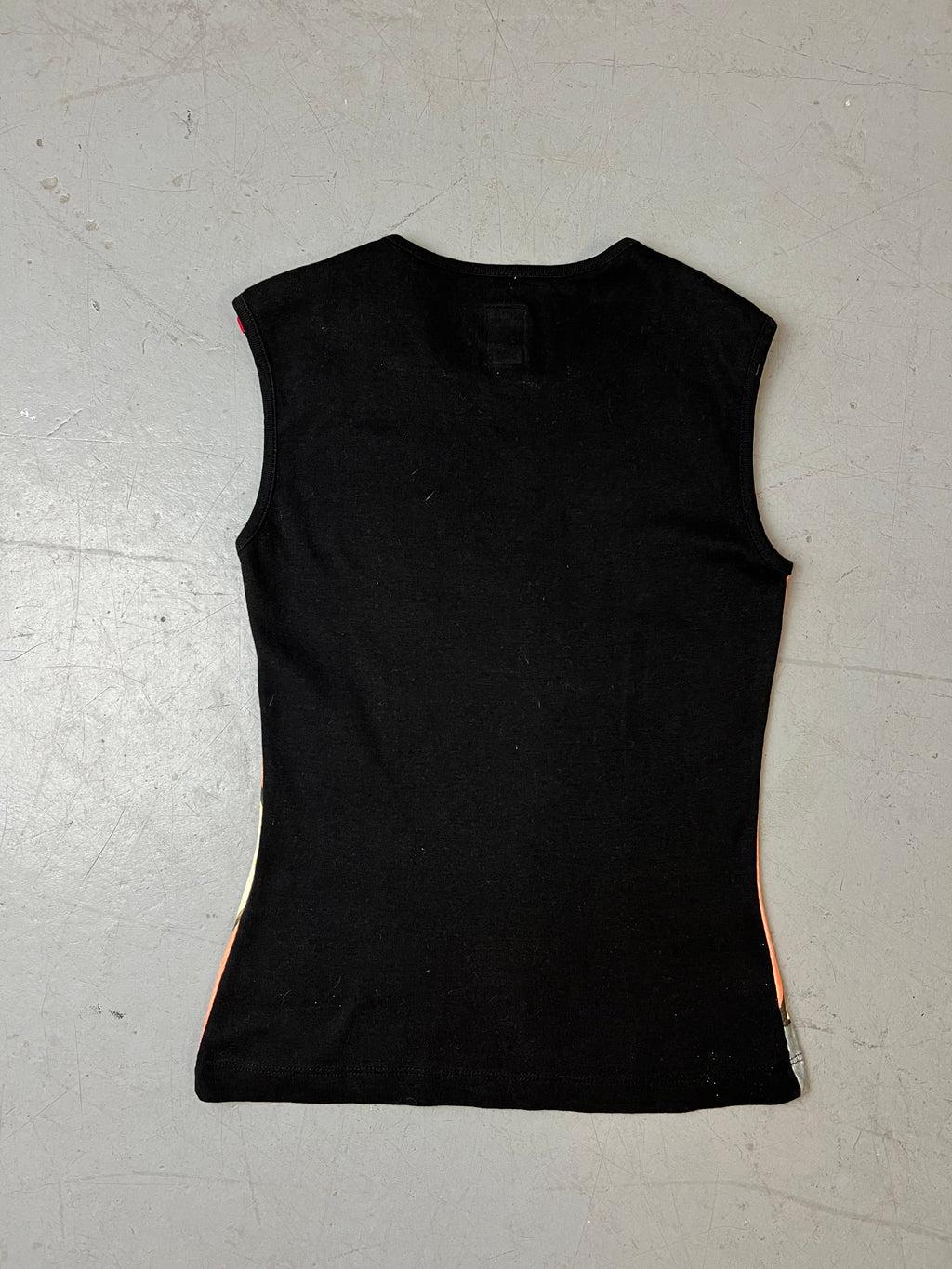 Vintage Miss Sixty Pop Art Printed Tank Top für Damen. Y2K Second Hand 2000s Fashion