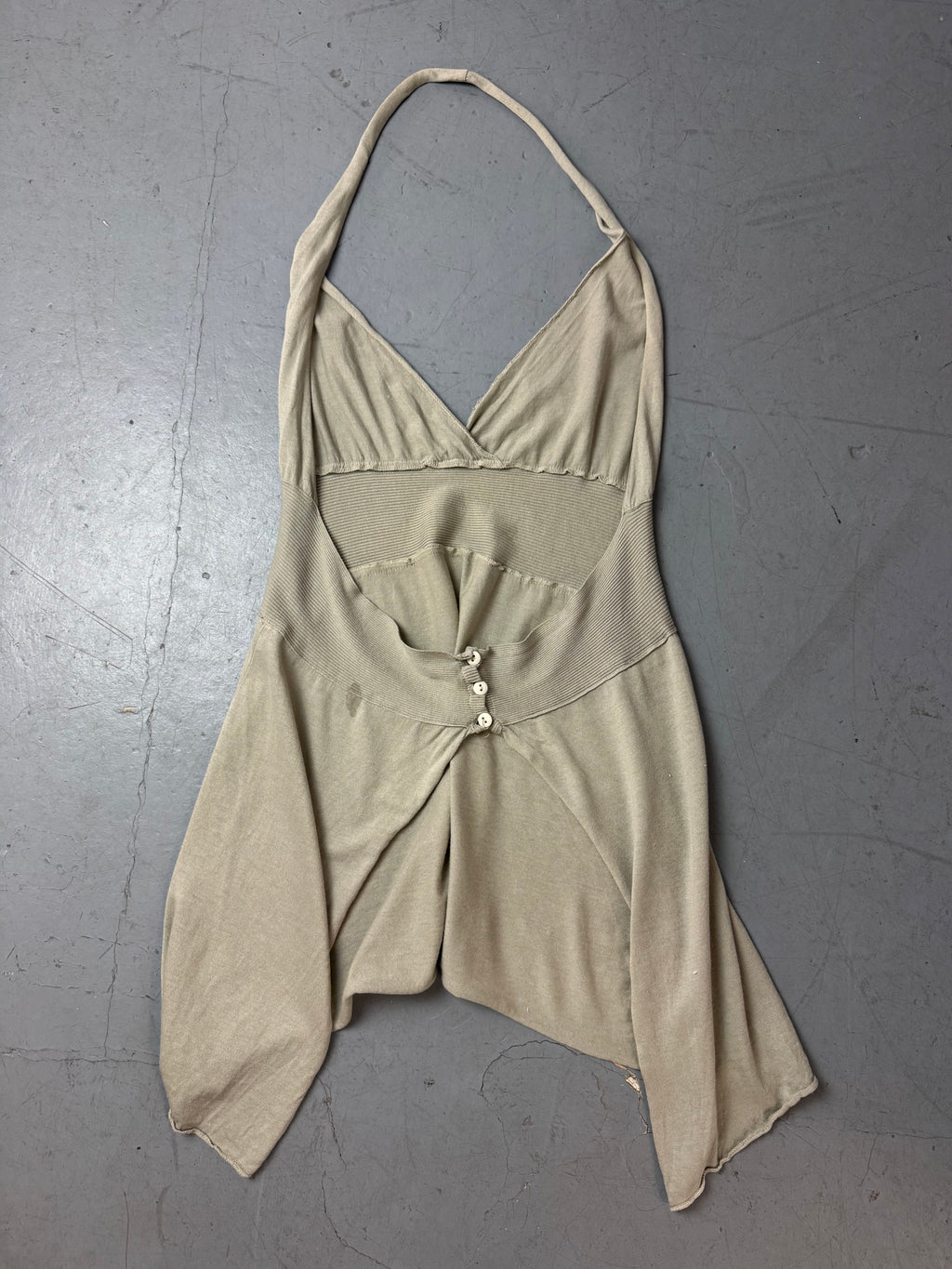 Vintage Beige Halter Mini für Damen. Secondhand Y2K 2000s Fashion