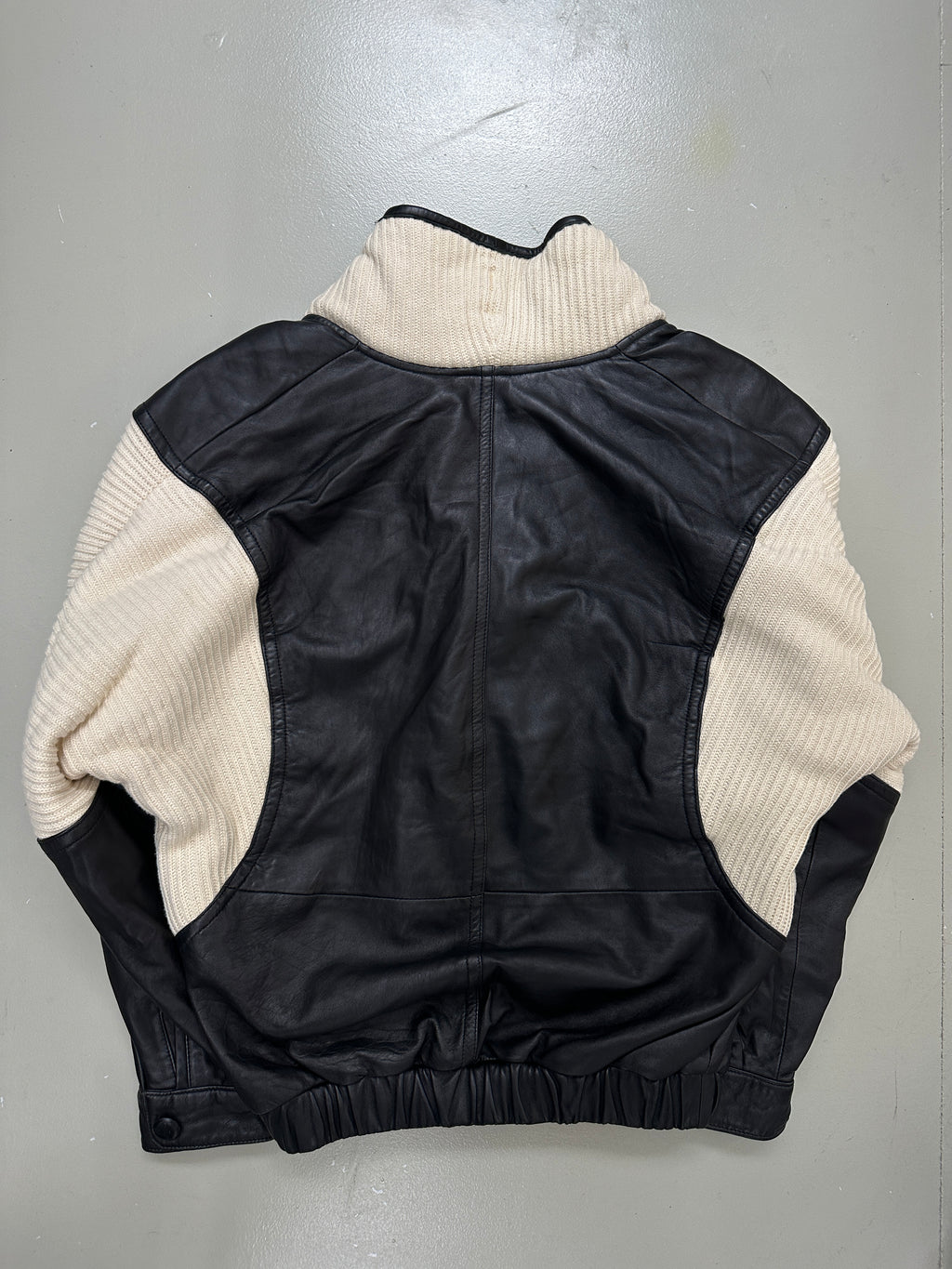 Vintage Uncle Sam Wool/Leather Jacket
für Herren. Y2K Second Hand 2000s Fashion 