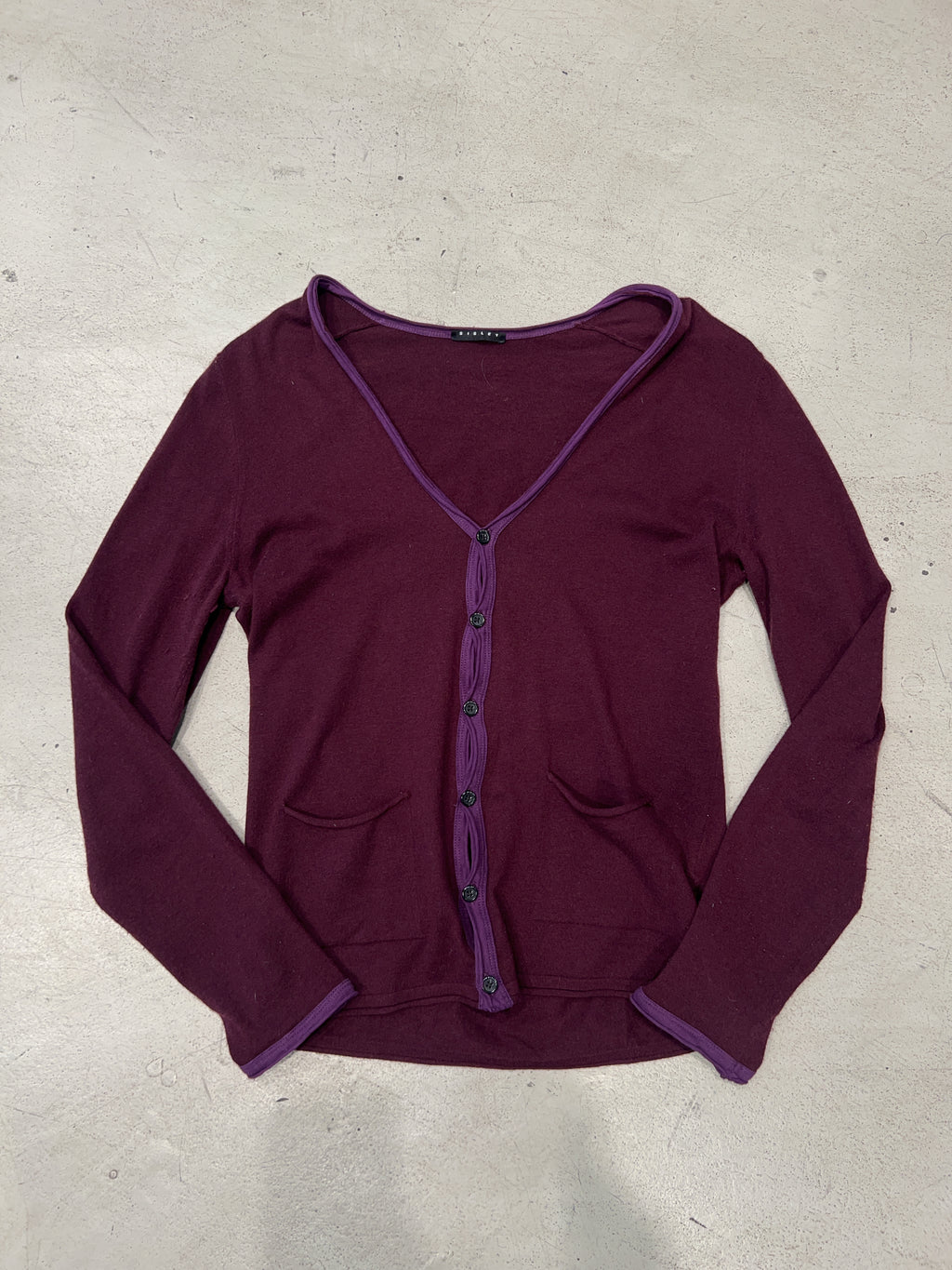 Vintage Sisley Purple Cardigan (L)