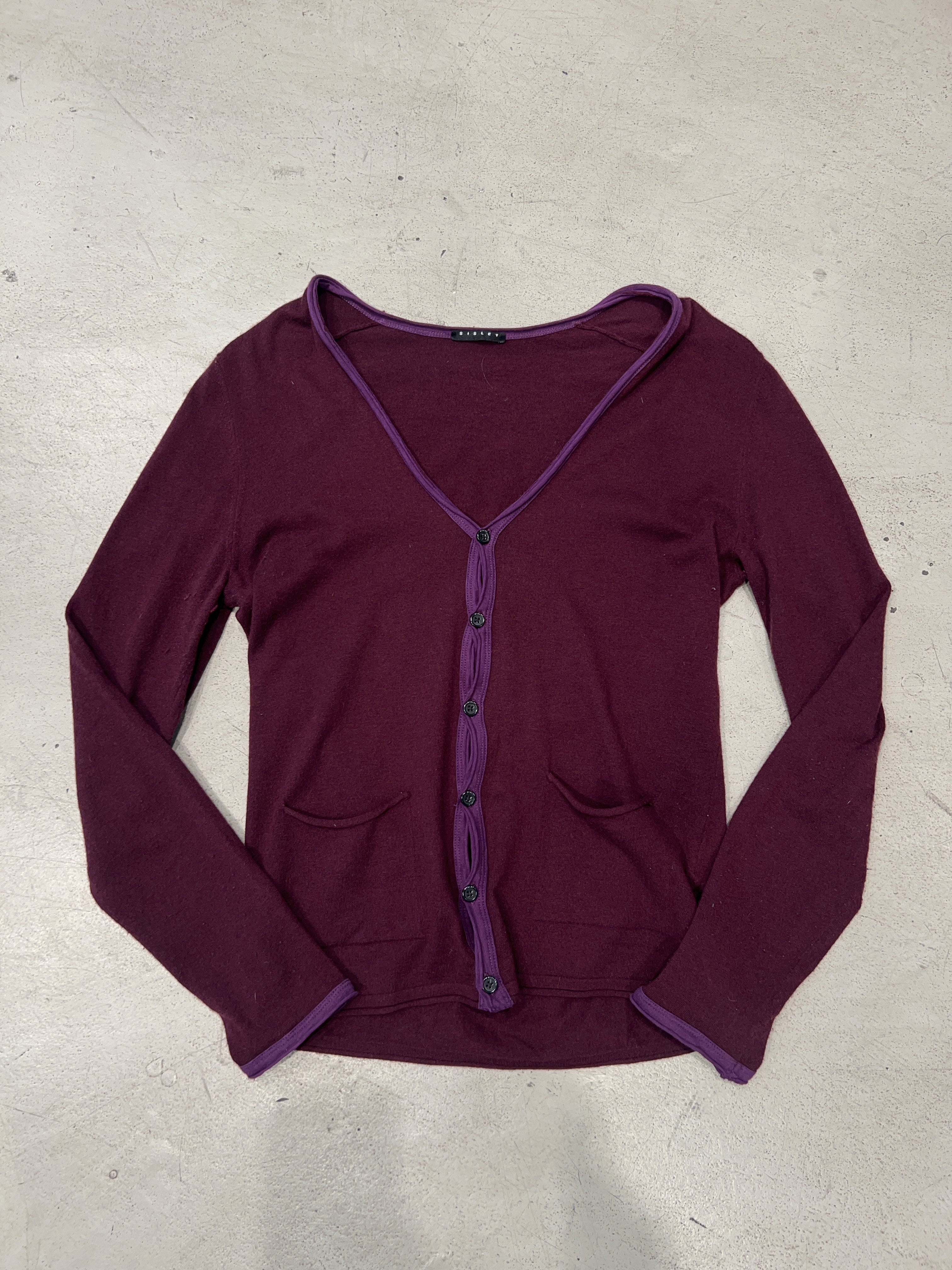 Vintage Sisley Purple Cardigan (L)