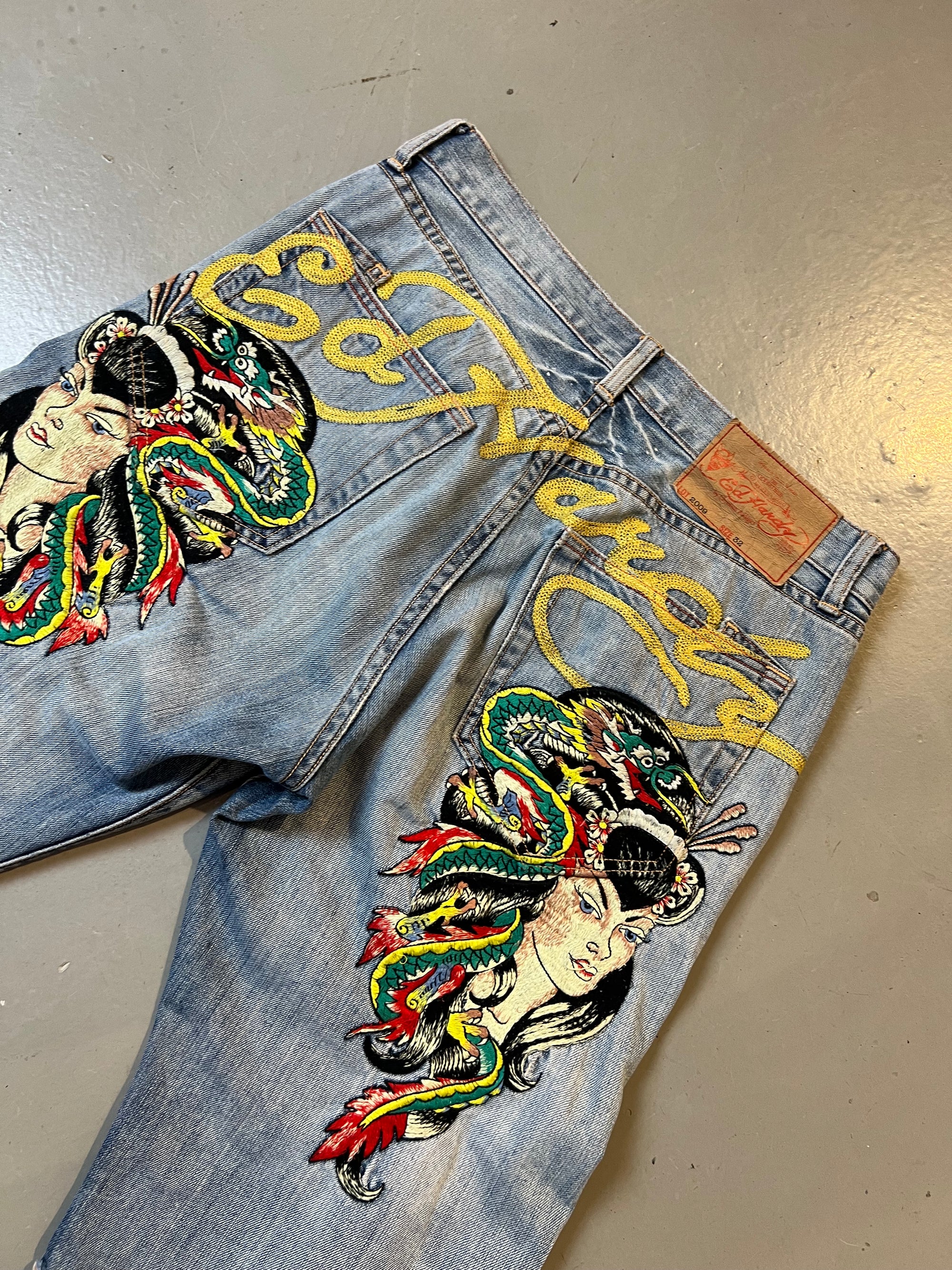 Vintage Ed Hardy Blue Jorts L