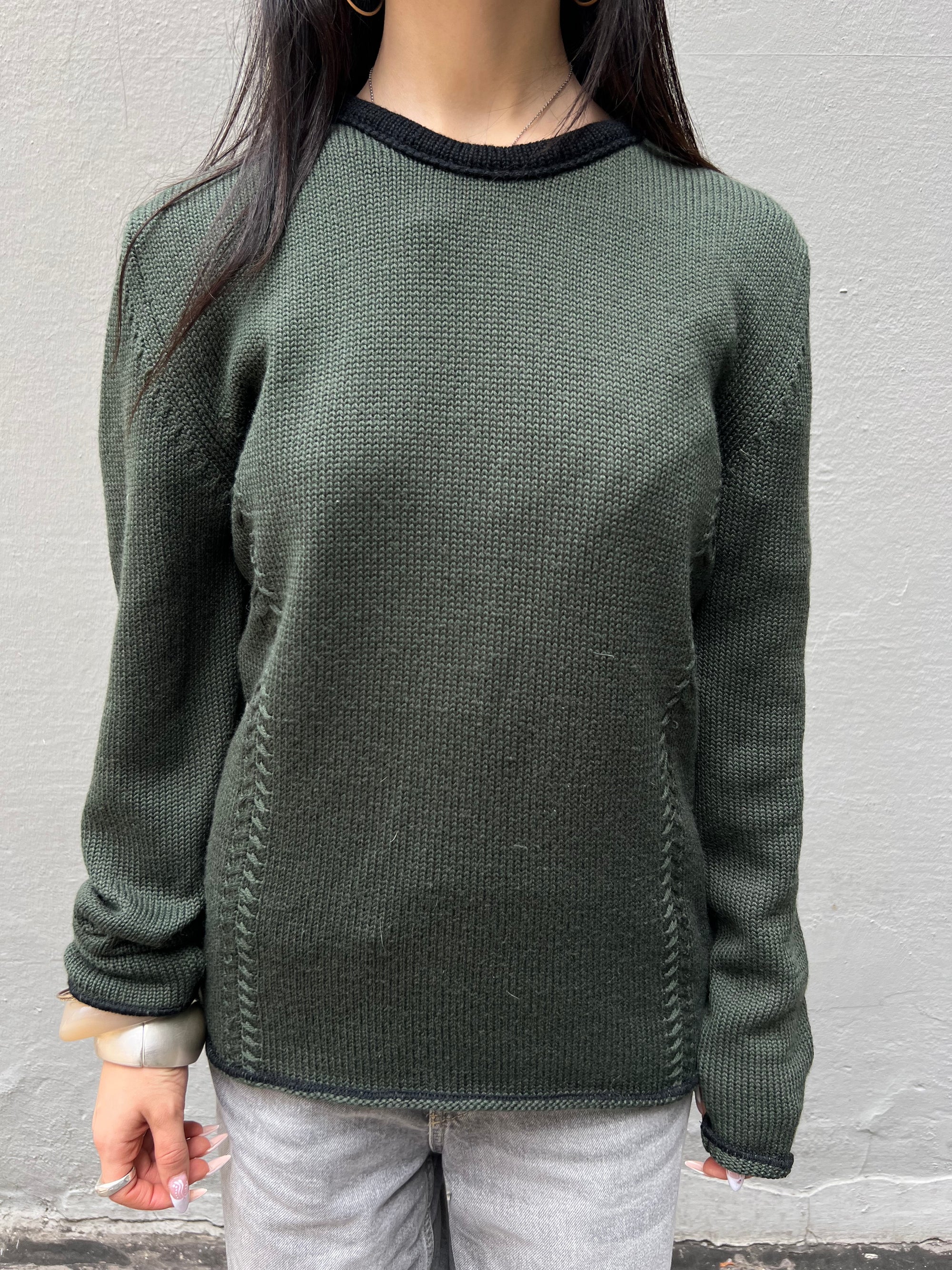 Vintage Green Armani Knit Sweater S/M