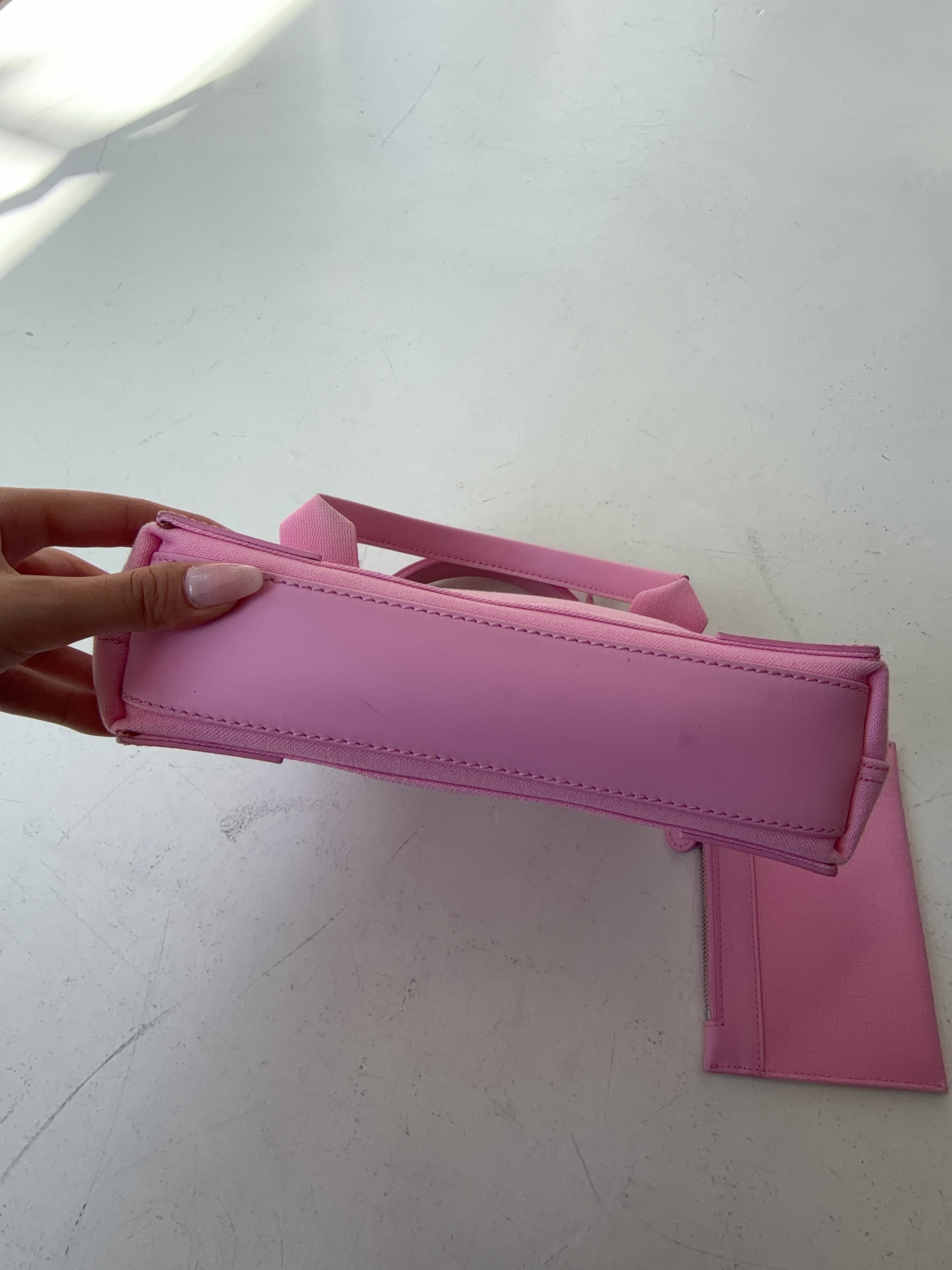 Vintage Balenciaga Pink Navy Cabas XS Canvas Tote Bag (Onesize)