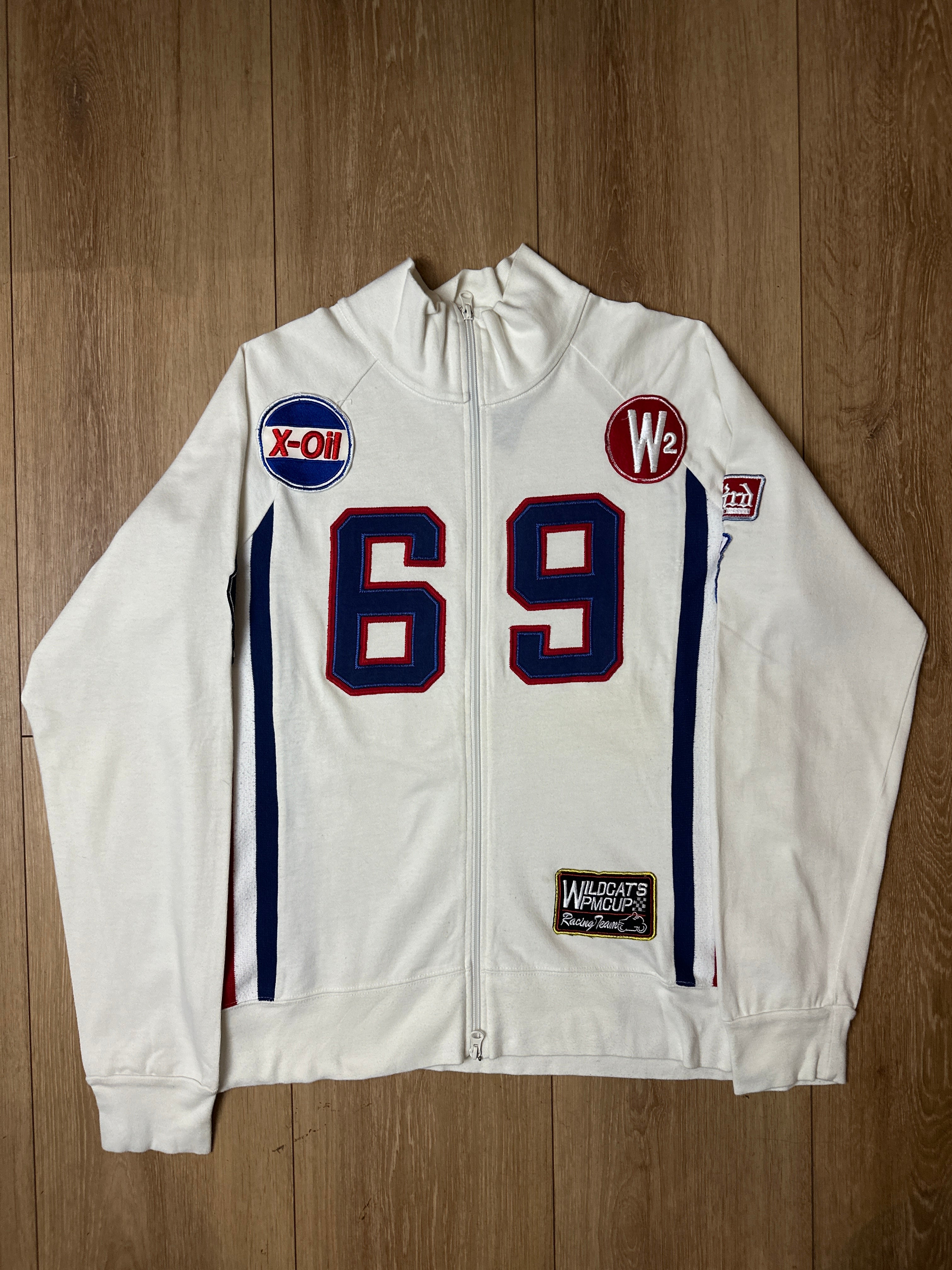 Vintage White Patched Track Jacket L/XL