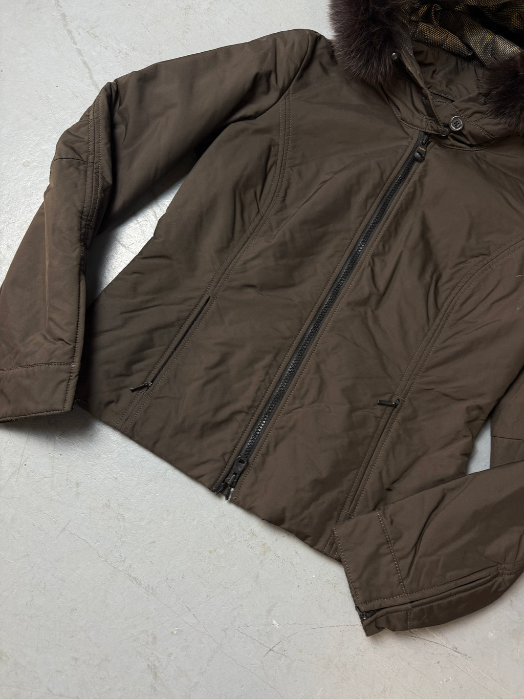 Vintage Refrigiwear Brown Jacket with Fur Hood S/M