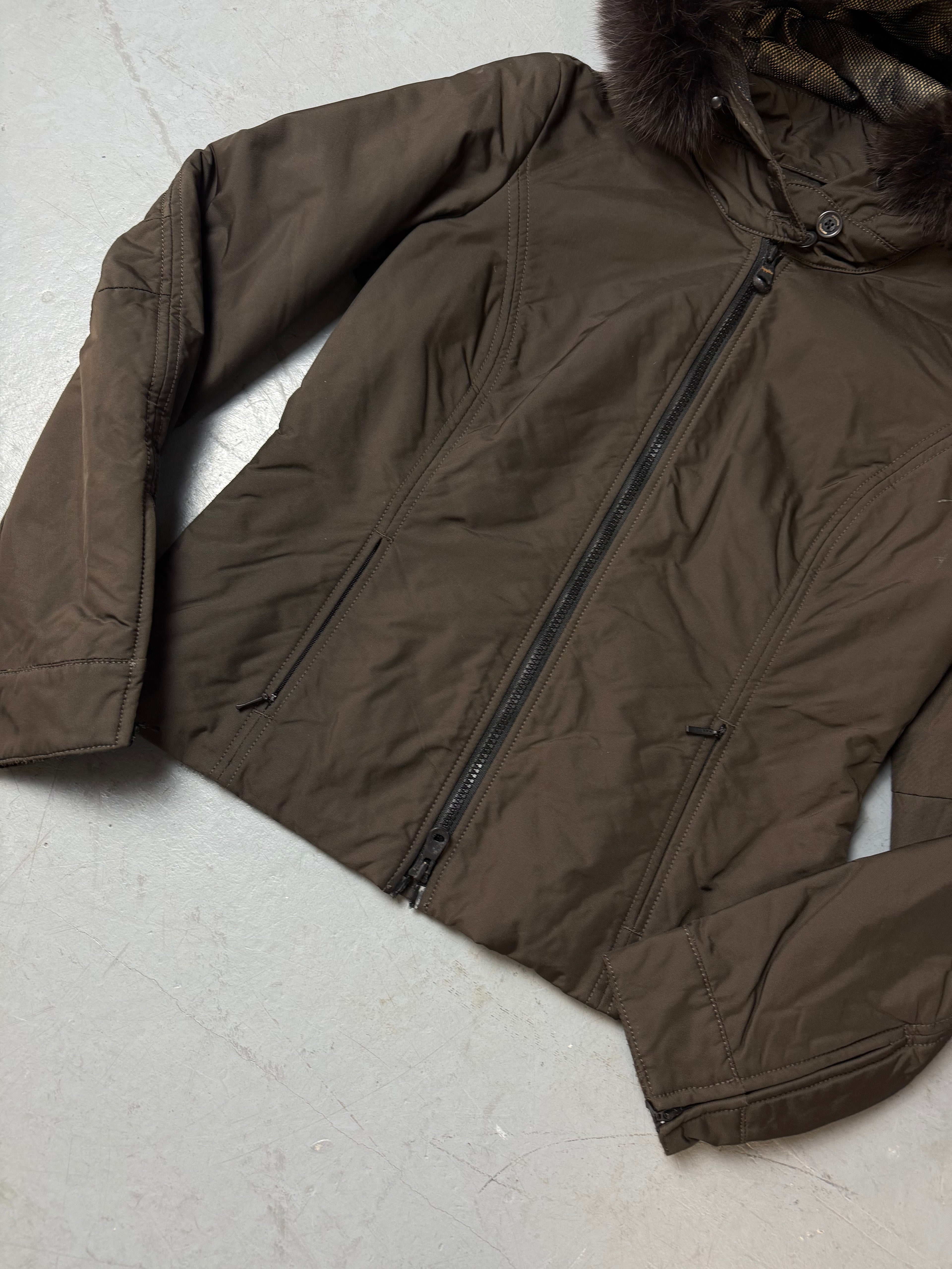 Vintage Refrigiwear Brown Jacket with Fur Hood S/M