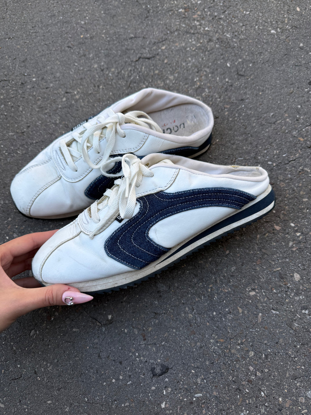 Weiß blaue slide in sneaker von Dockers in Größe 39