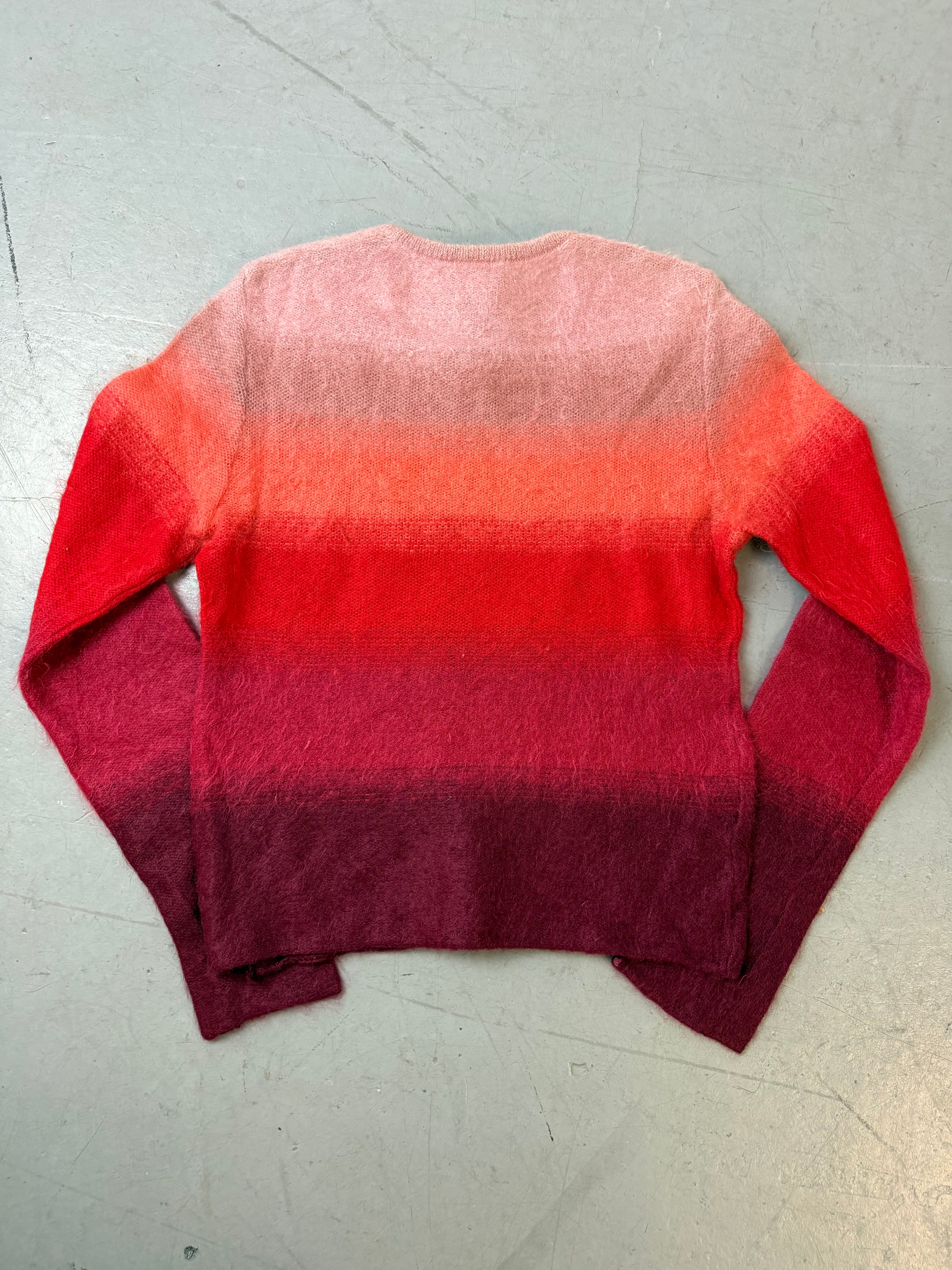 Vintage Versus Versace Multicolor Mohair Sweater für Damen. Y2K Second Hand 2000s Fashion