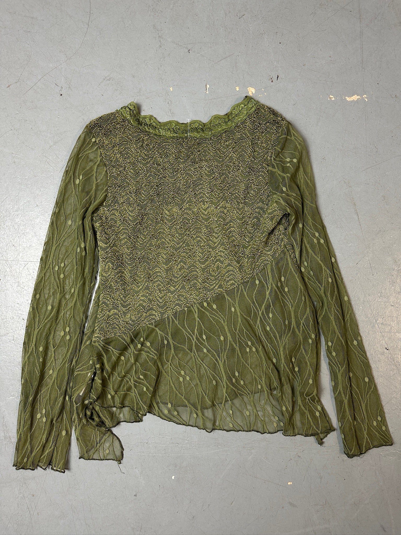 Produktbild von Vintage Green Fairy Mesh Longsleeve von Hinten