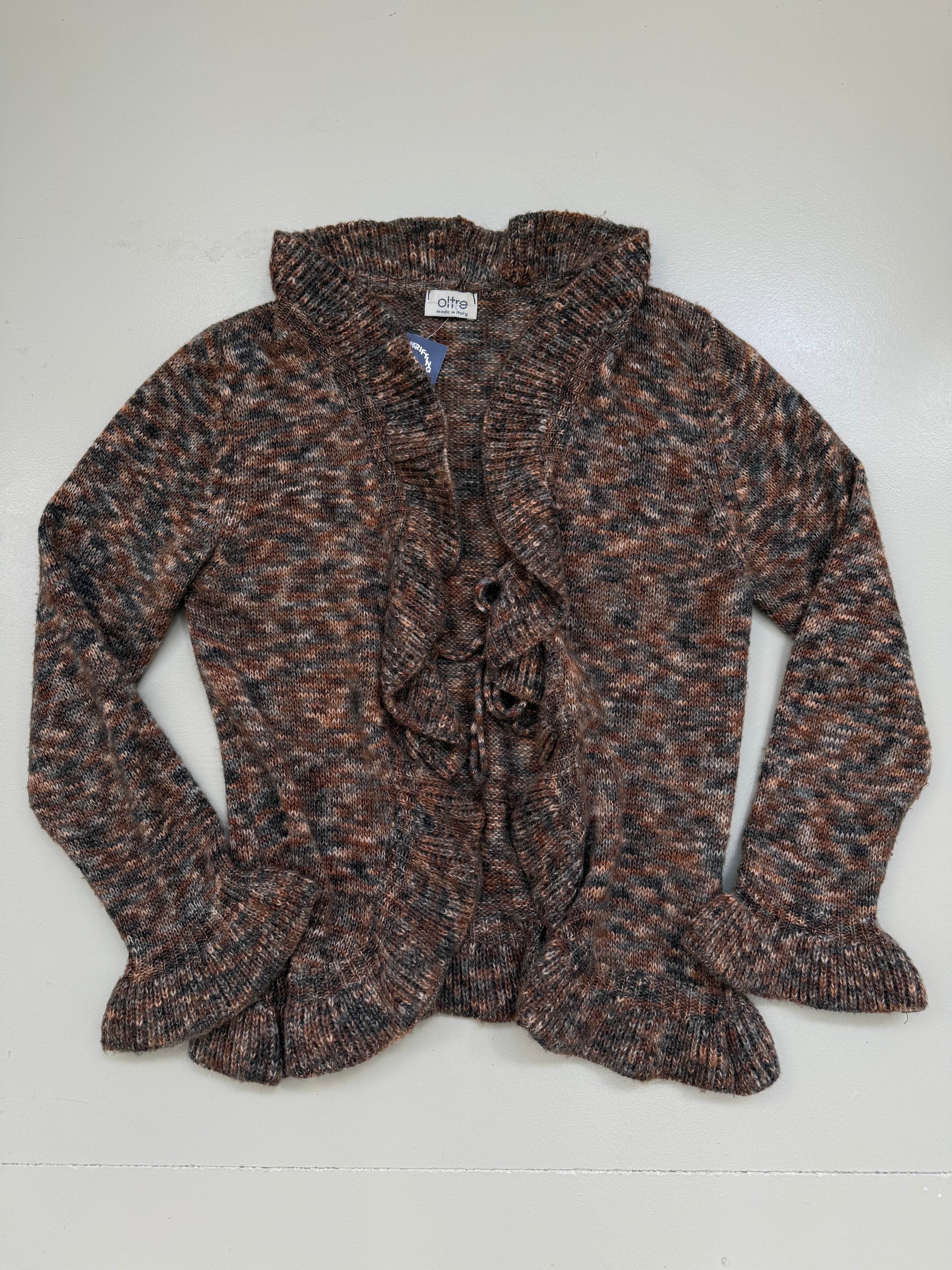 Vintage Brown Mohair Knit Cardigan L