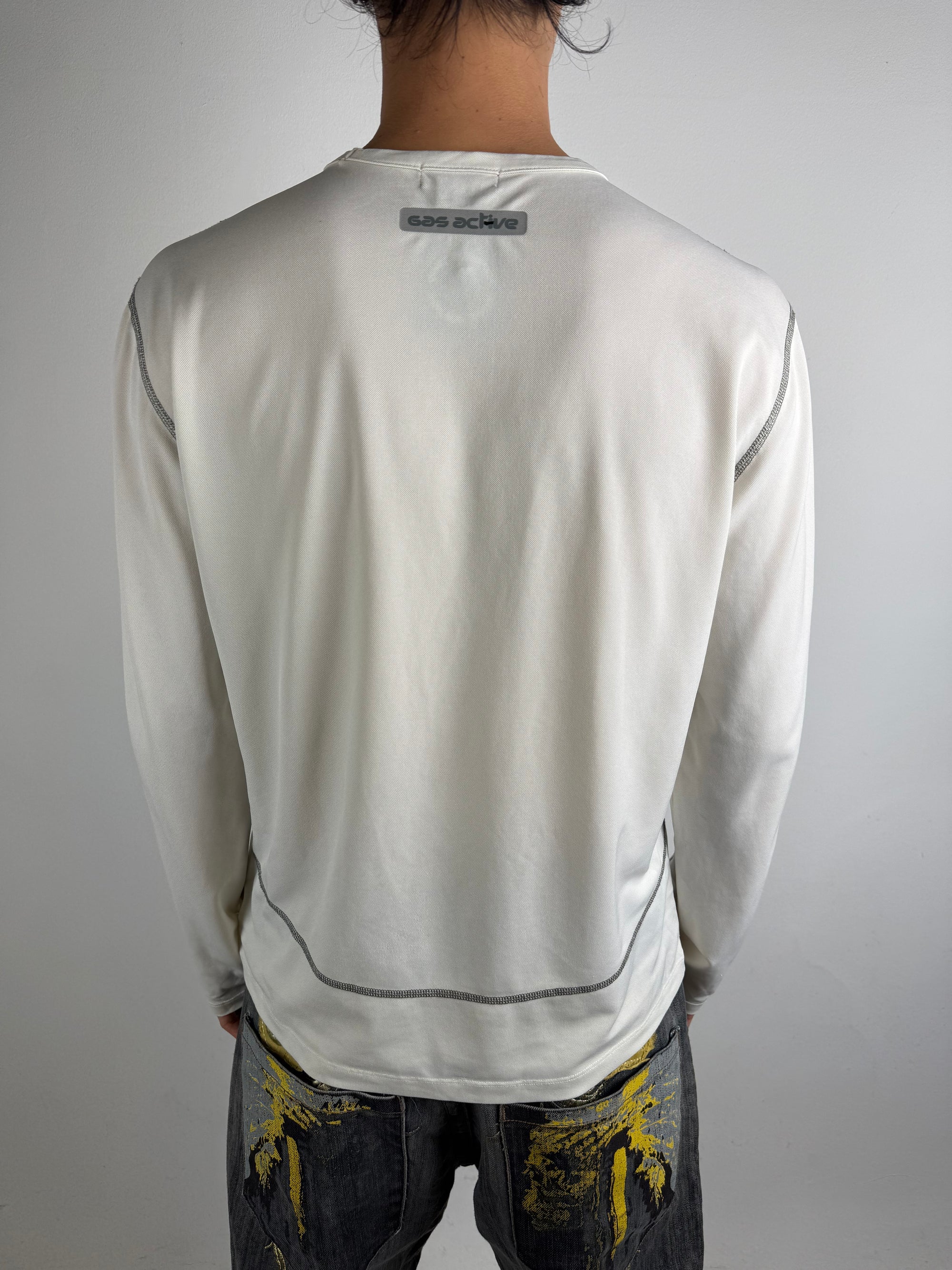 Vintage GAS White Printed Longsleeve S