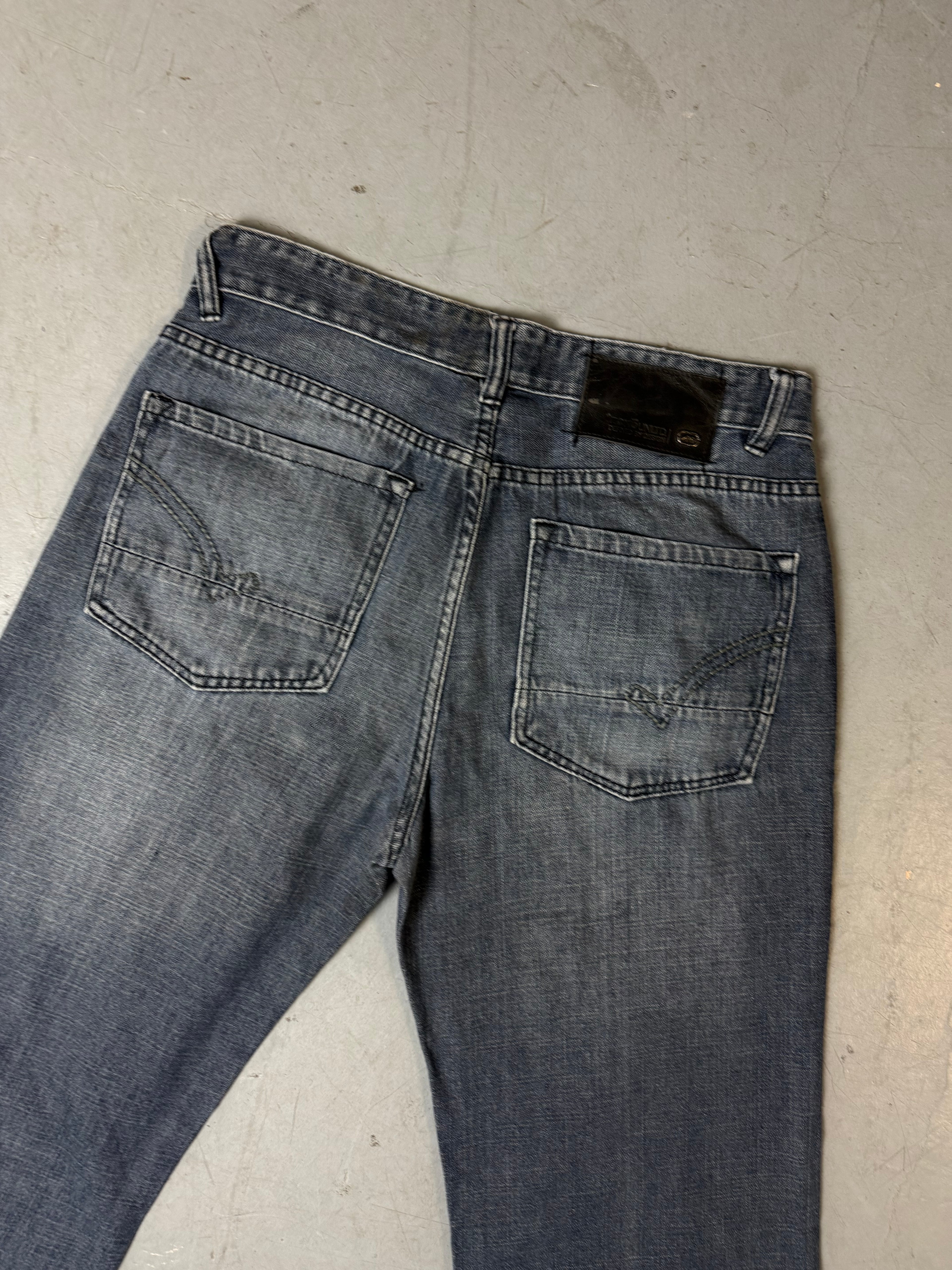 Vintage Ecko Unltd. Grey Blue Baggy Denim Jeans M