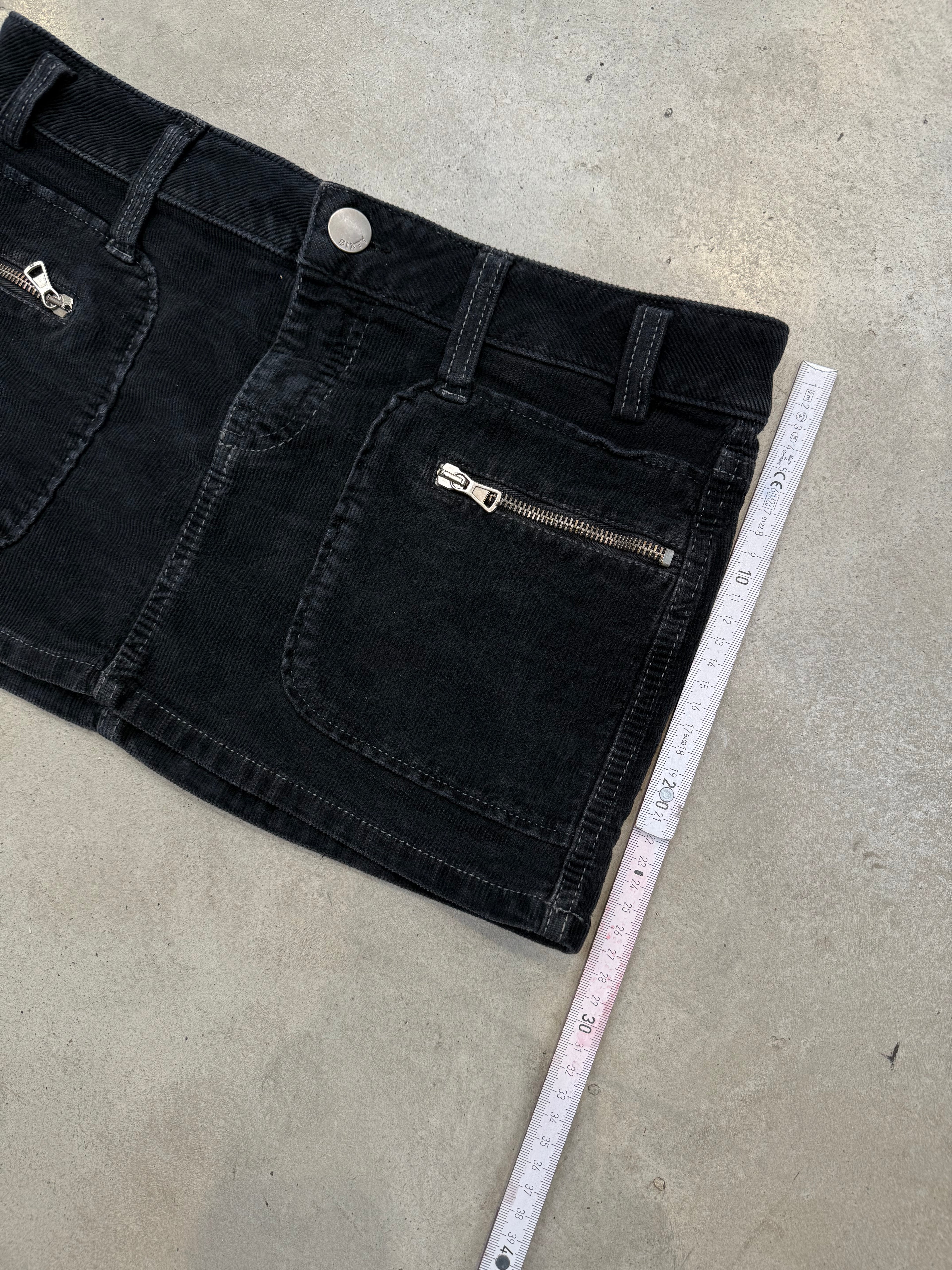 Vintage Miss Sixty Black Cord Mini Skirt M