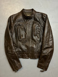 Vintage List Brown Italian Leather Jacket  
für Herren. Y2K Second Hand 2000s Fashion