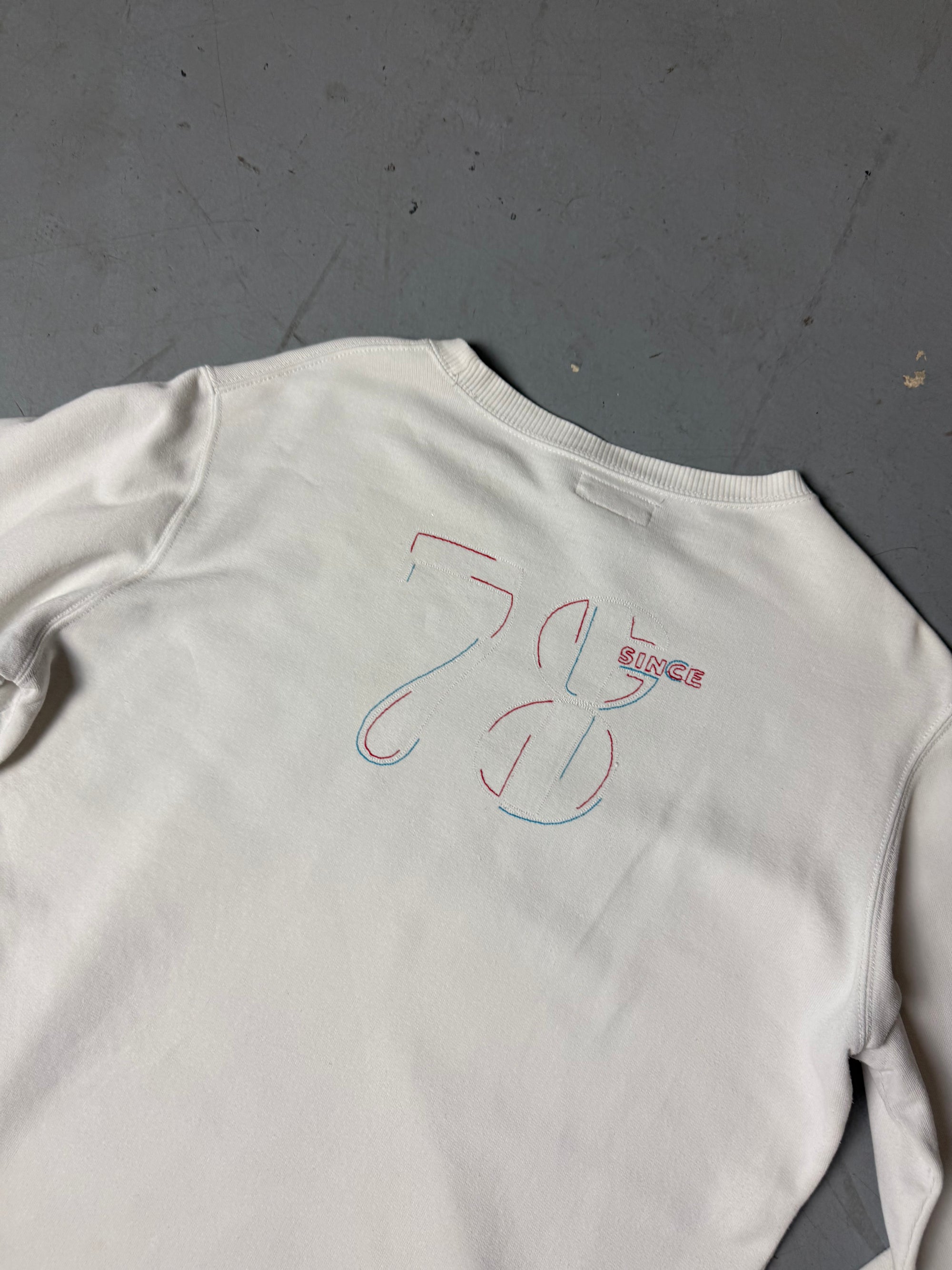 Vintage White Diesel Logo Crewneck Sweater M/L
