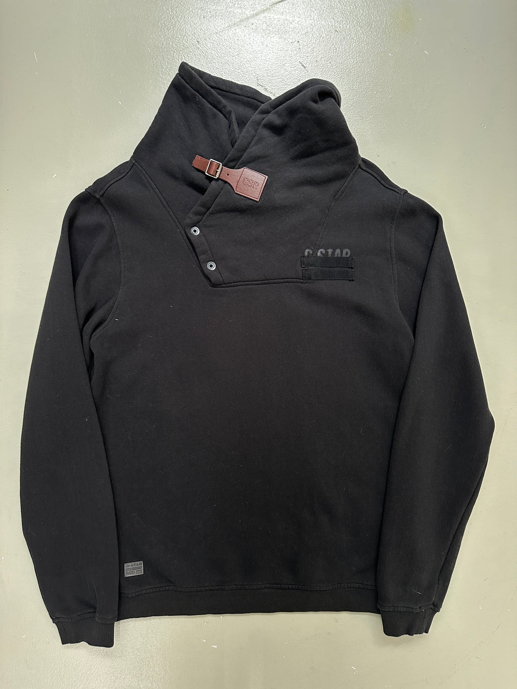 Vintage Black G-Star High Neck Sweater für Herren. Y2K Second Hand 2000s Fashion 