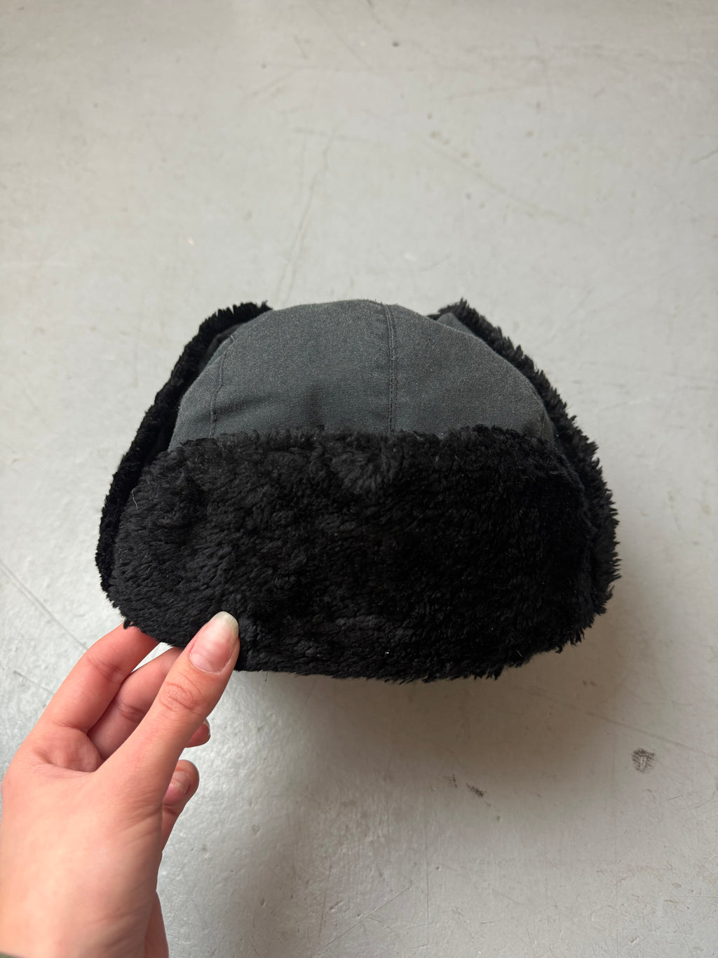 Vintage Black Faux Fur Ushanka. Unisex. Y2K Second Hand 2000s Fashion