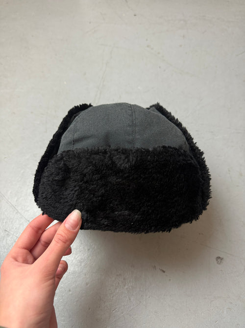 Vintage Black Faux Fur Ushanka. Unisex. Y2K Second Hand 2000s Fashion