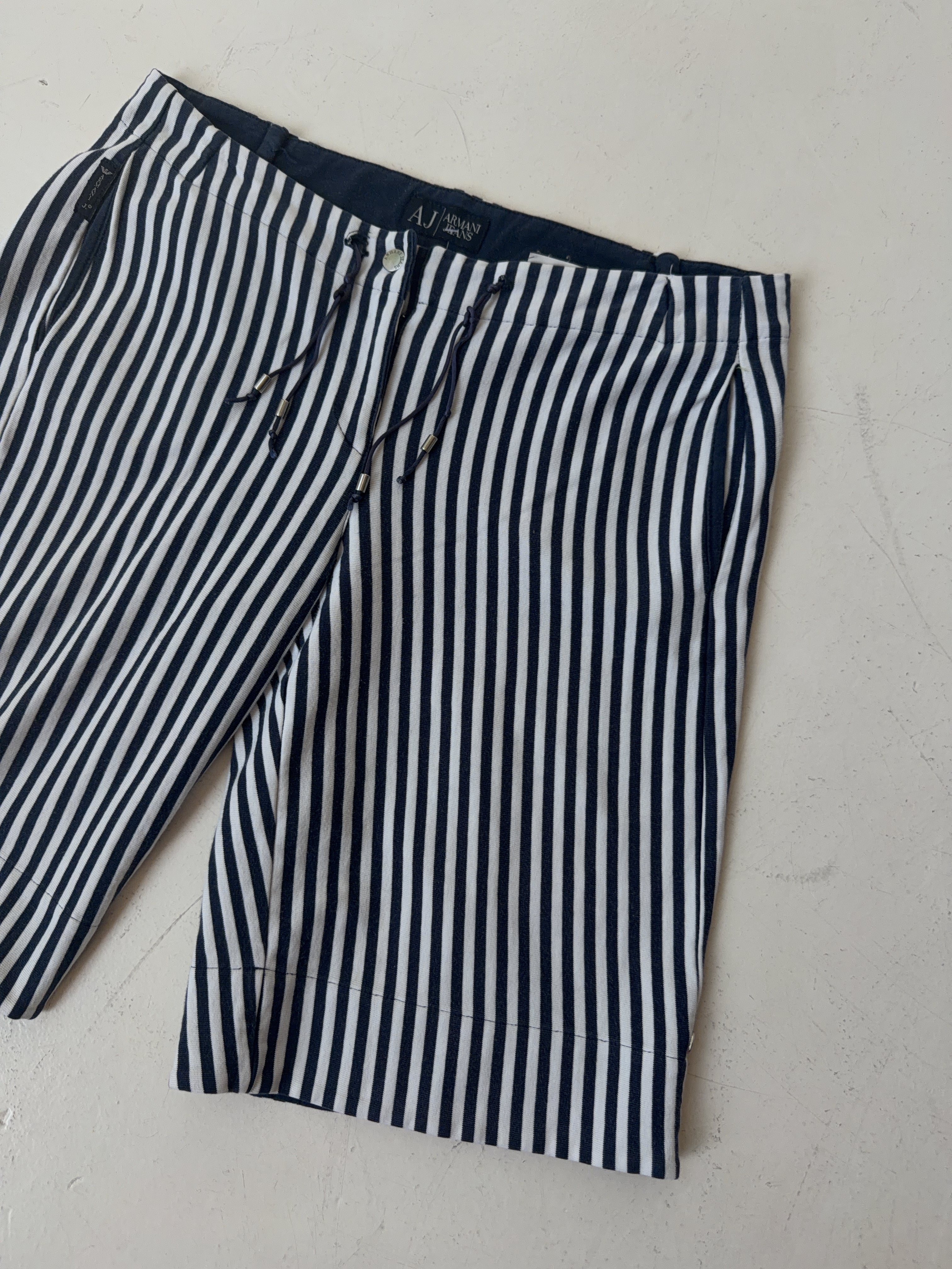 Vintage Armani Jeans Striped Shorts (S)