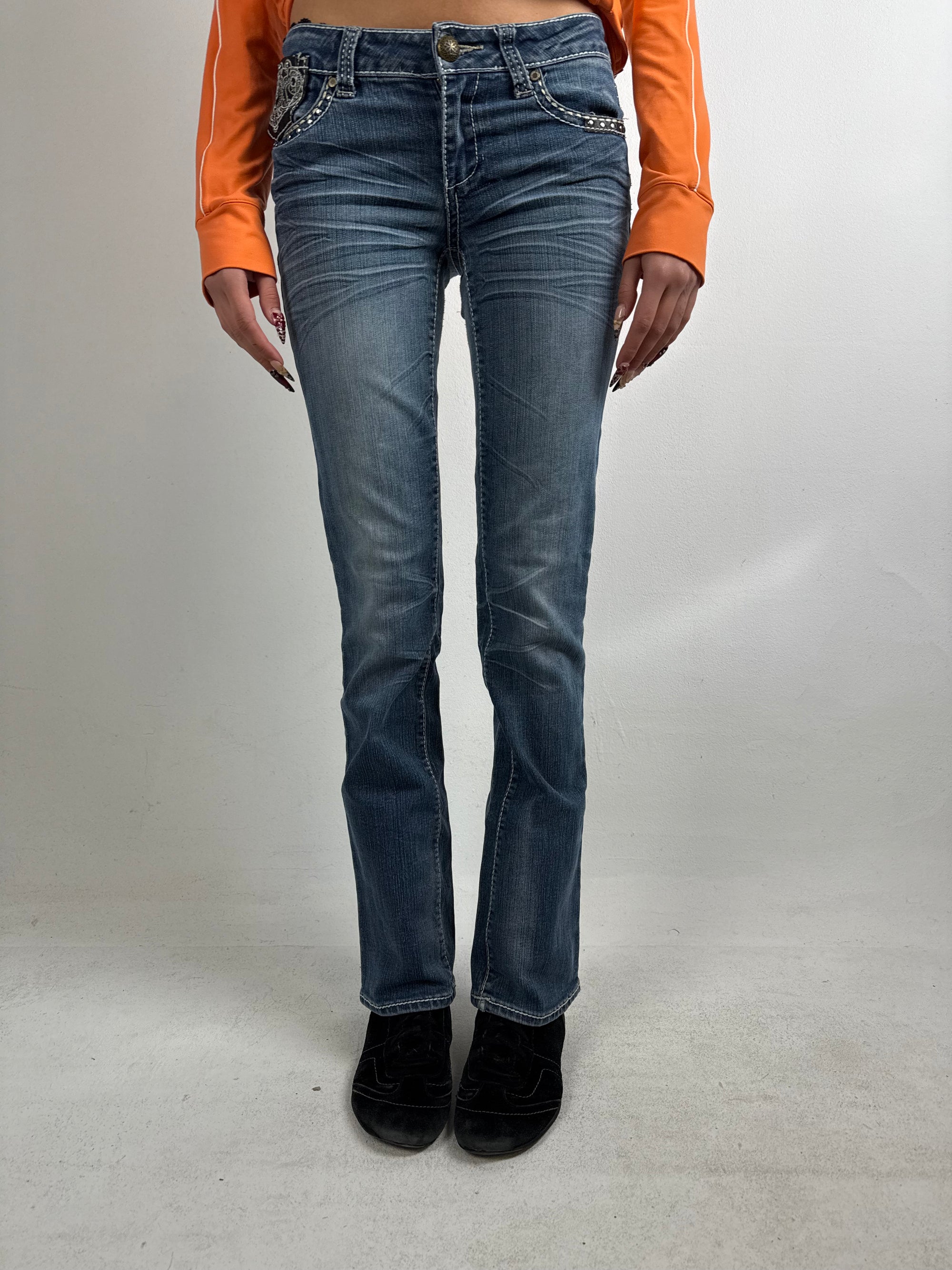 Vintage Hydraulic Jeans Y2K Low Waist Low Waist Bootcut Denim S