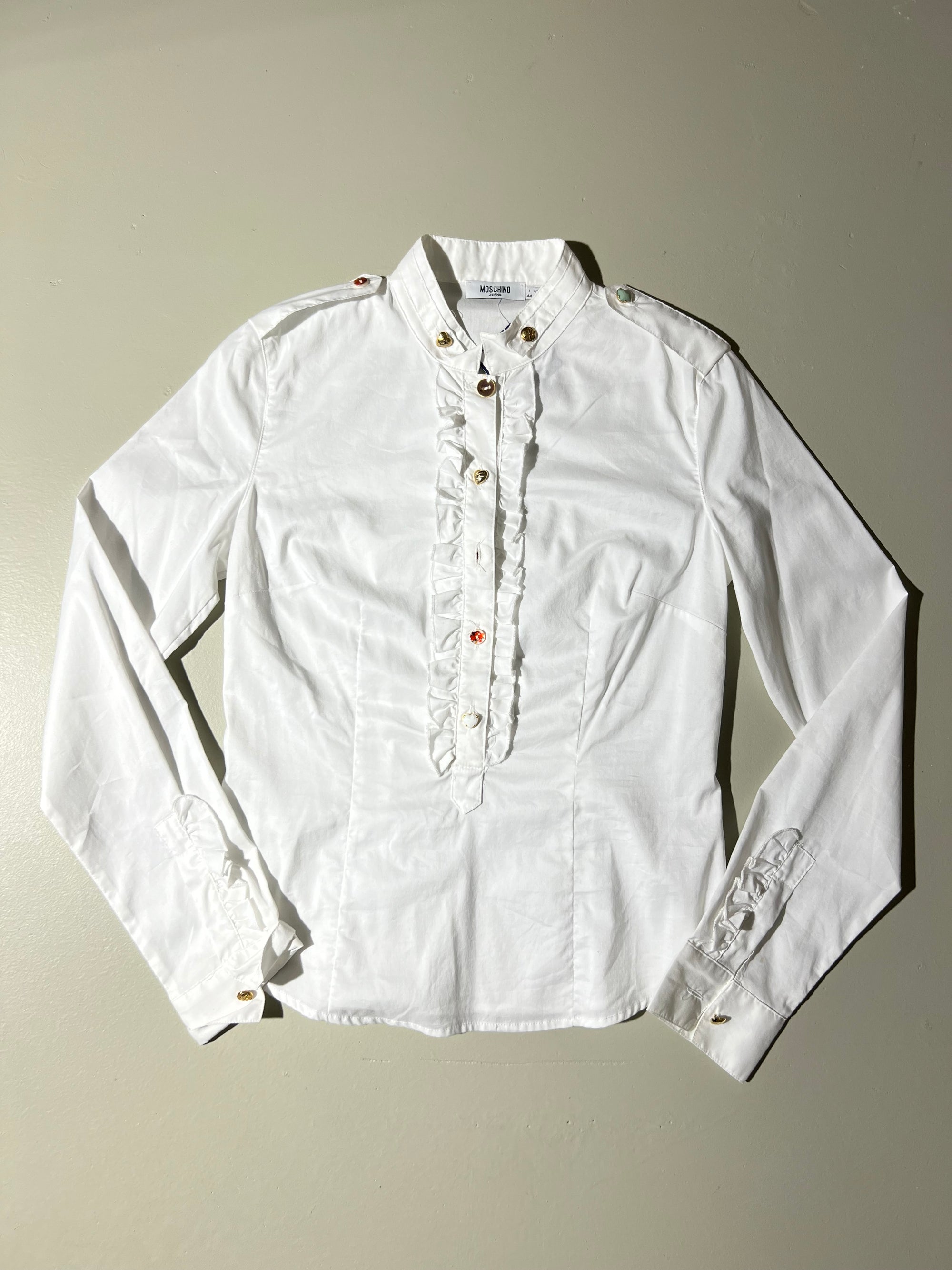 Vintage Moschino Jeans White Button Up Blouse S
