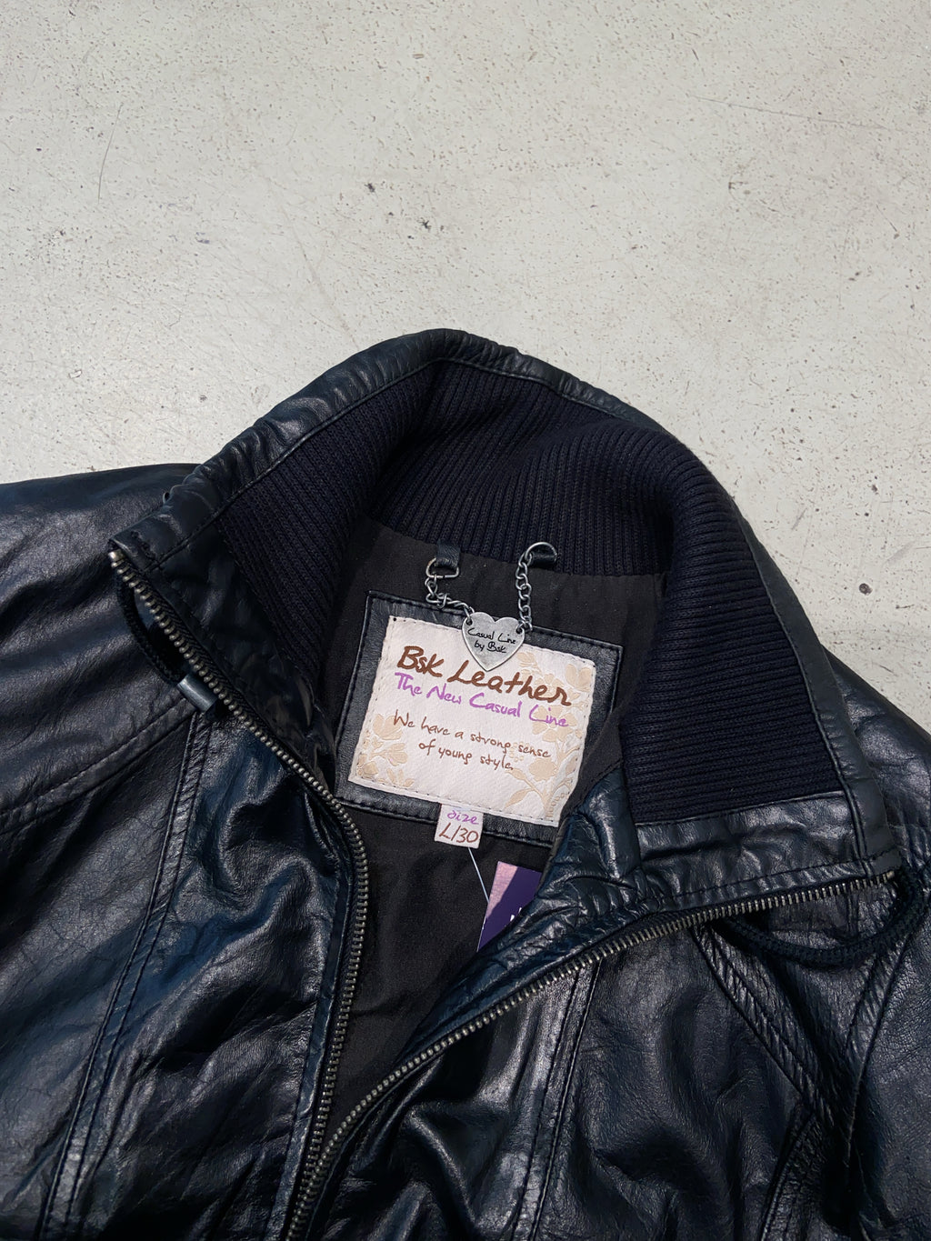Vintage Bsk Leder Jacke (L)