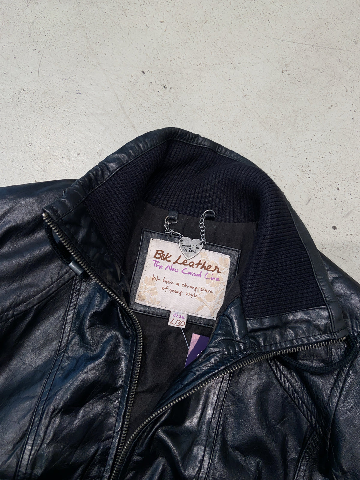 Vintage Bsk Leder Jacke (L)