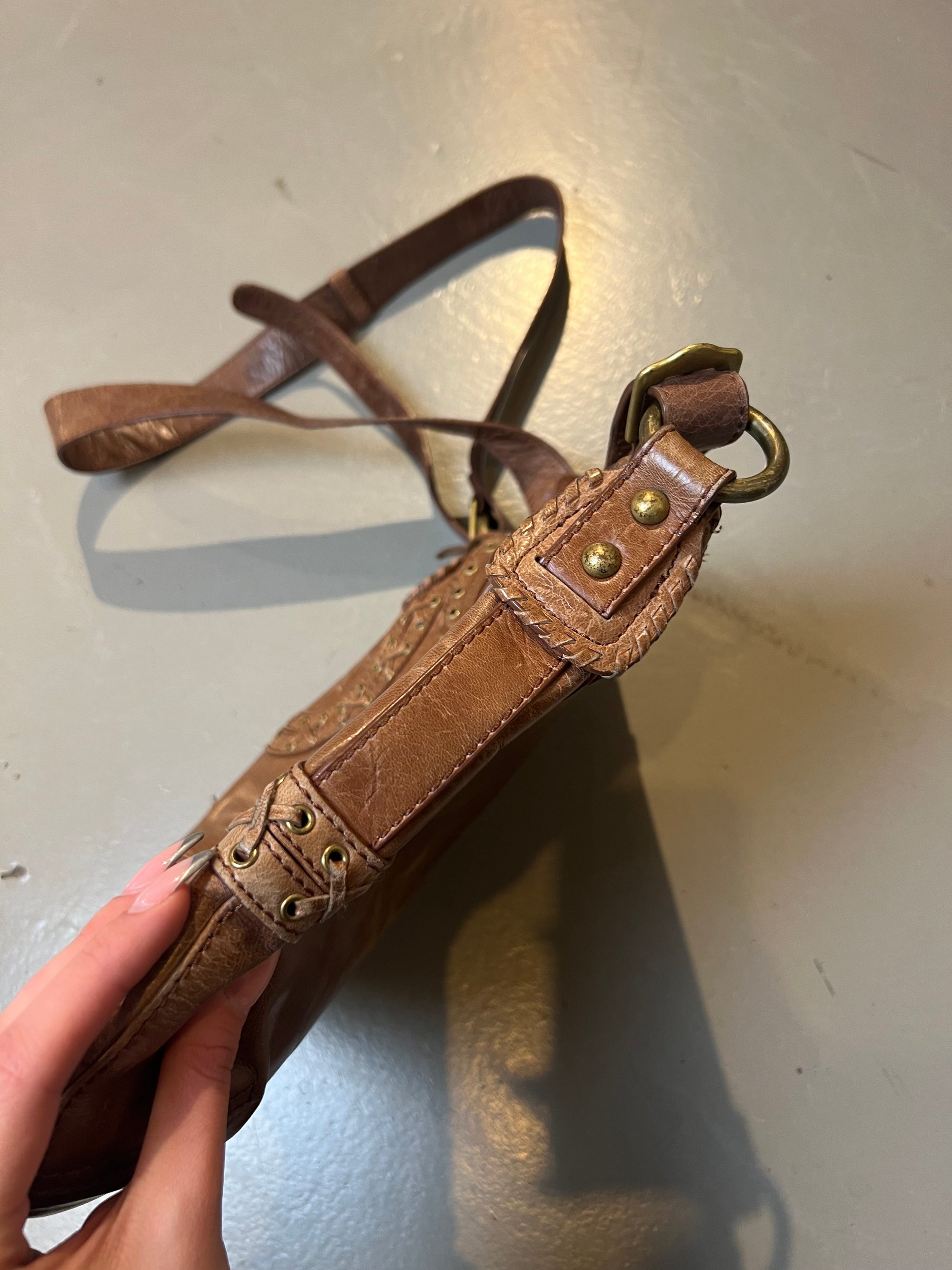 Vintage Just Cavalli Brown Leather Sling Bag