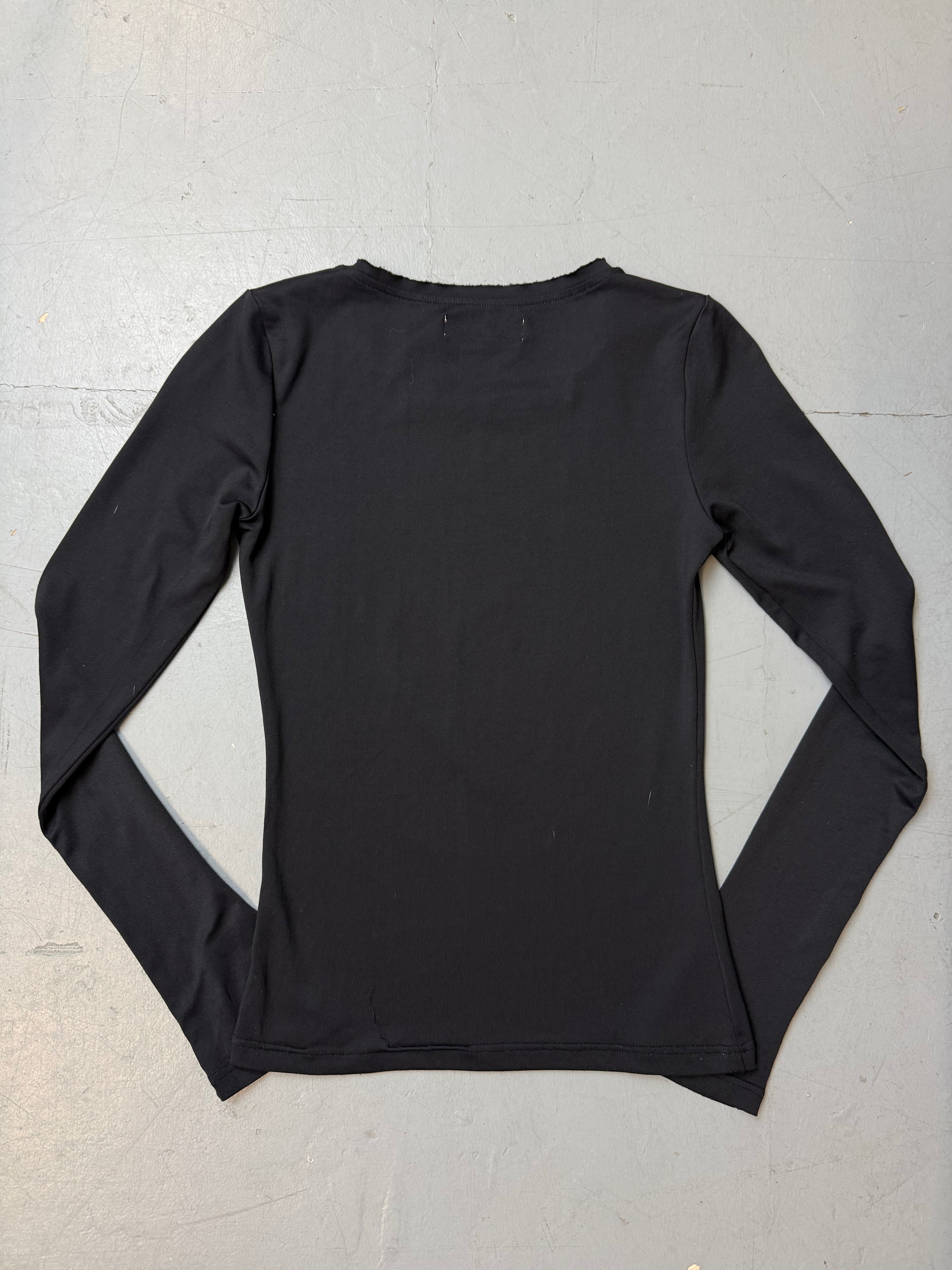  P!NK Printed Black Longsleeve für Damen. Y2K Second Hand 2000s Fashion