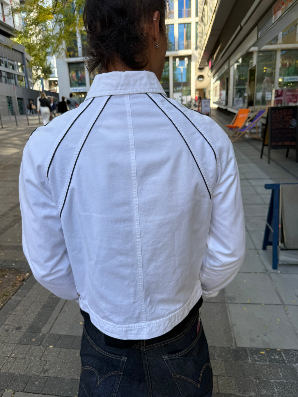 Vintage Fendi Canvas Jacke Weiße Übergangsjacke Unisex