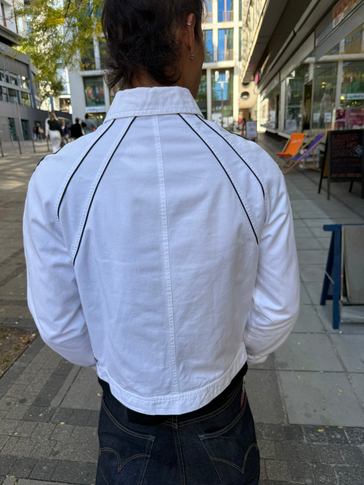 Vintage Fendi Canvas Jacke Weiße Übergangsjacke Unisex