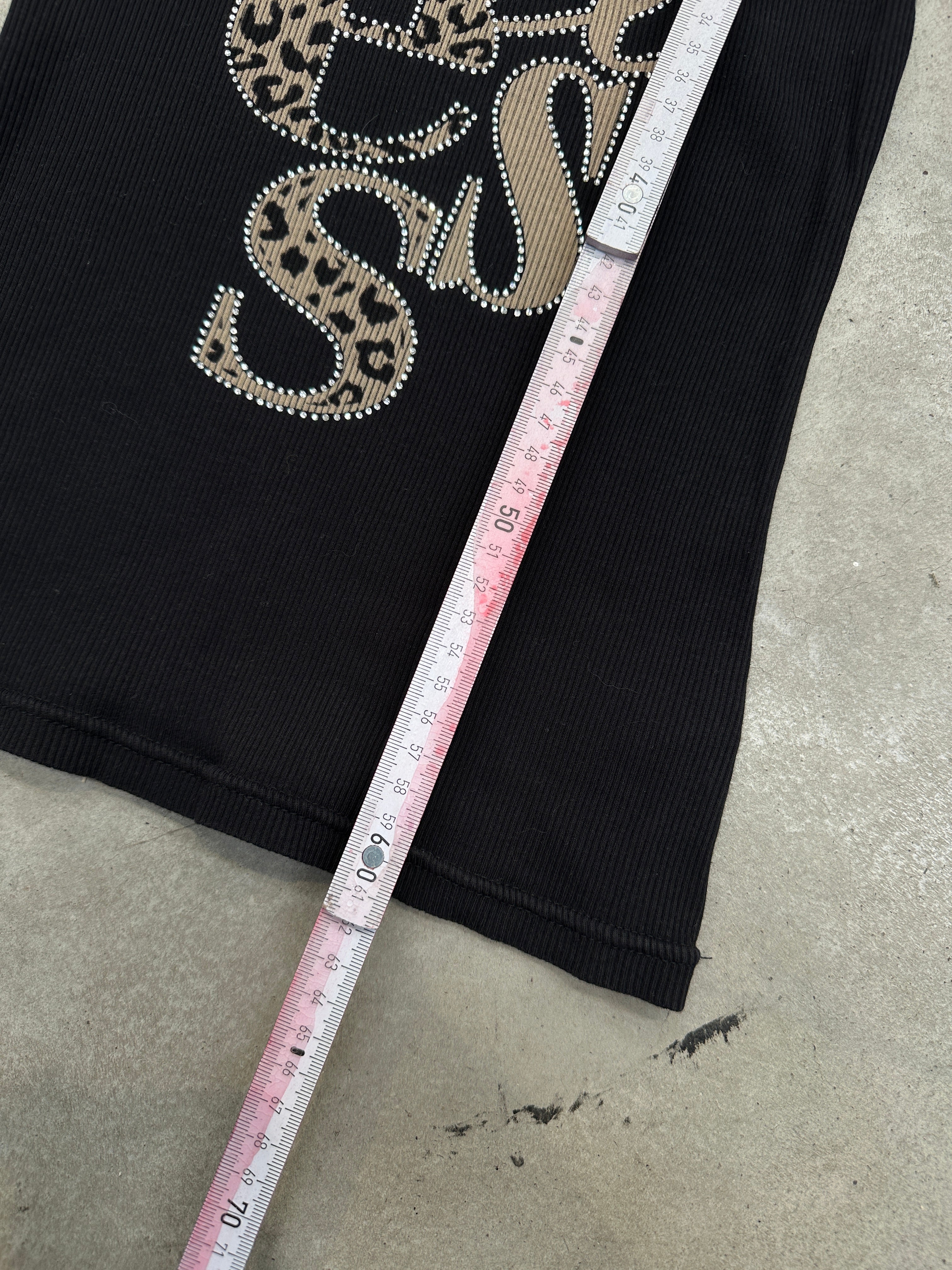 Vintage Guess Black Leo Print Tank Top S