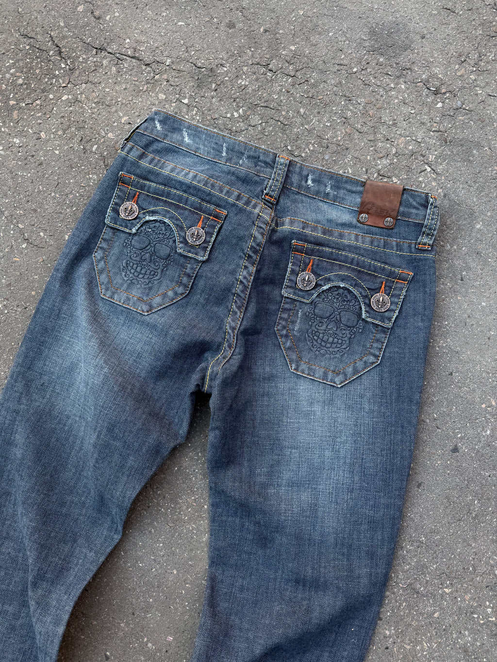 Y2K Laguna Beach „Huntington Beach“ Grey Blue Mid Waist Denim  für Damen. Y2K 2000s Fashion