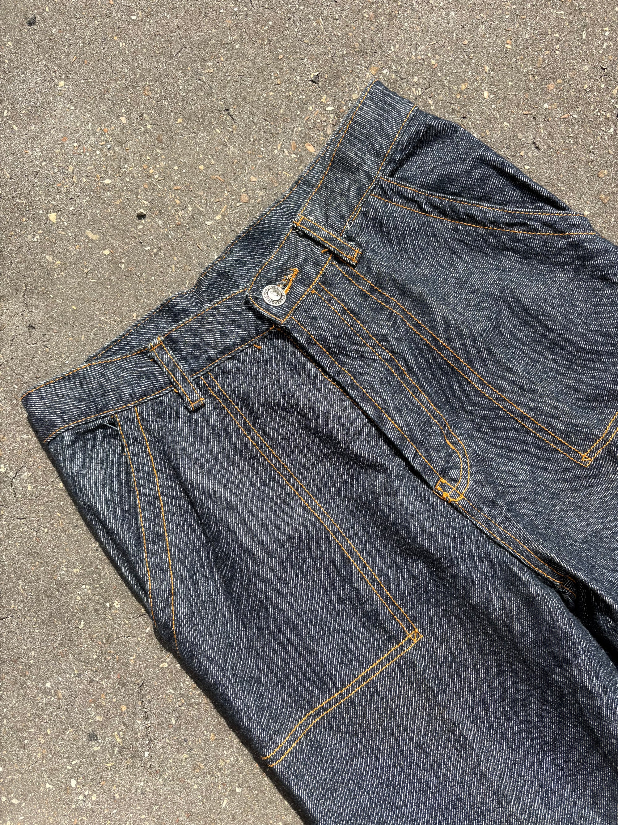 Vintage Mid Waist Dark Blue Denim Pants XS/S