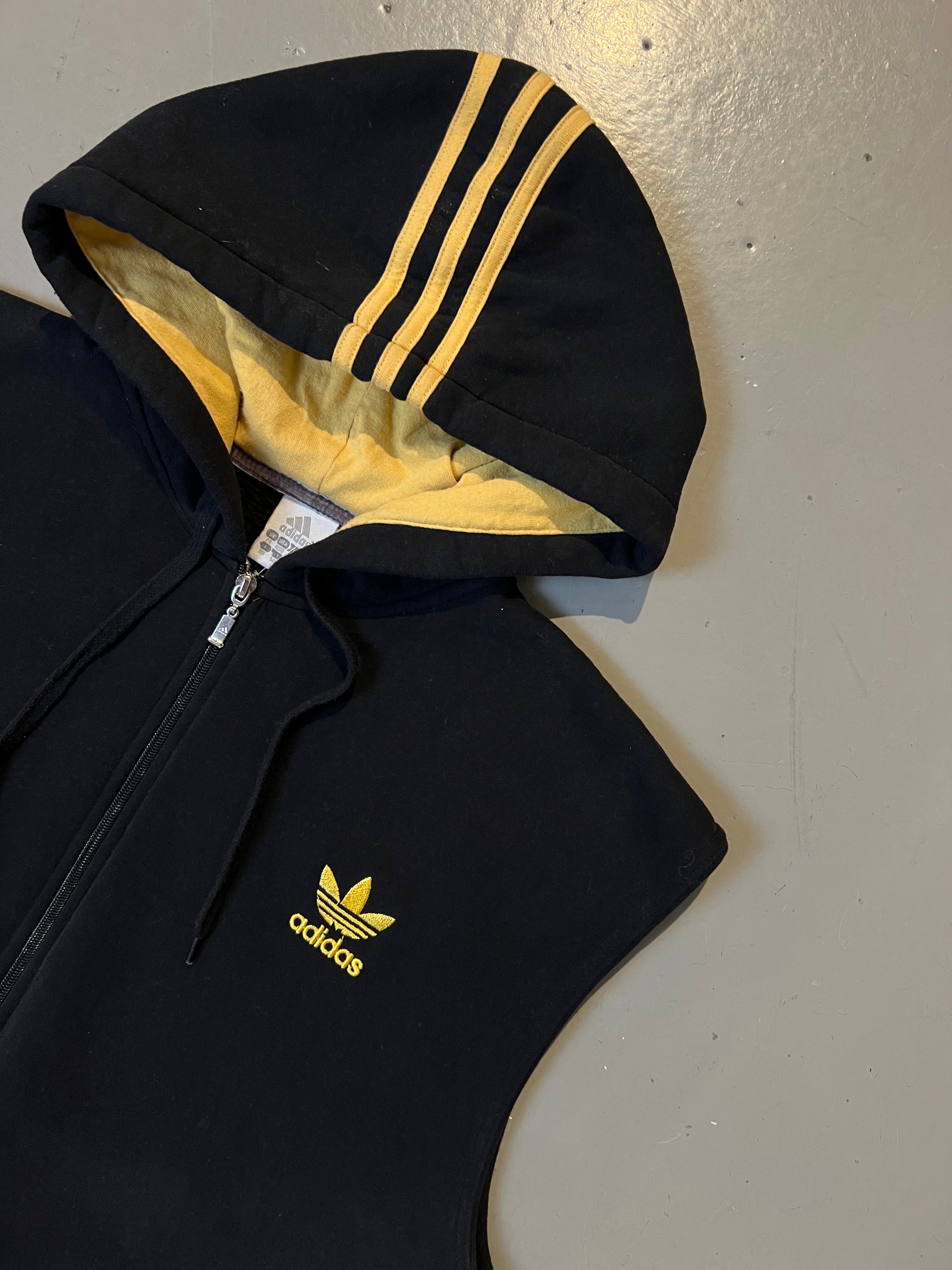 Vintage Adidas Sleeveless Hoodie Black L/XL