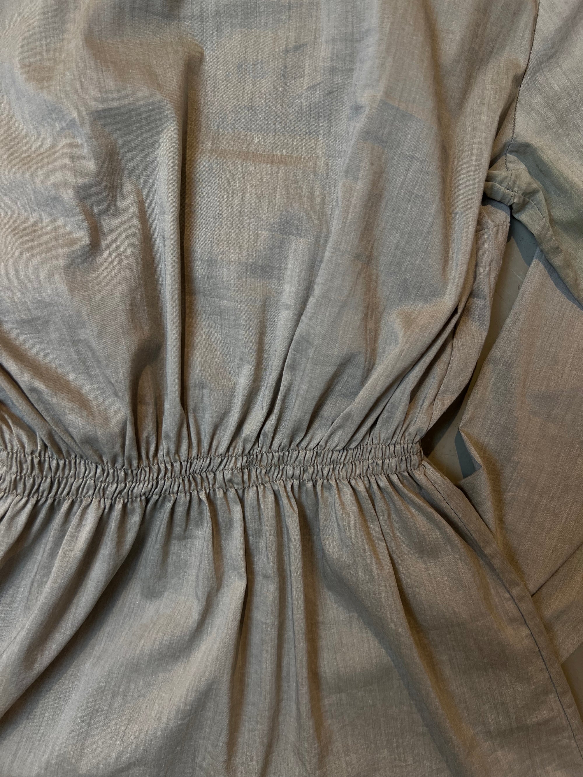 Vintage Beige Ruffle Blouse S