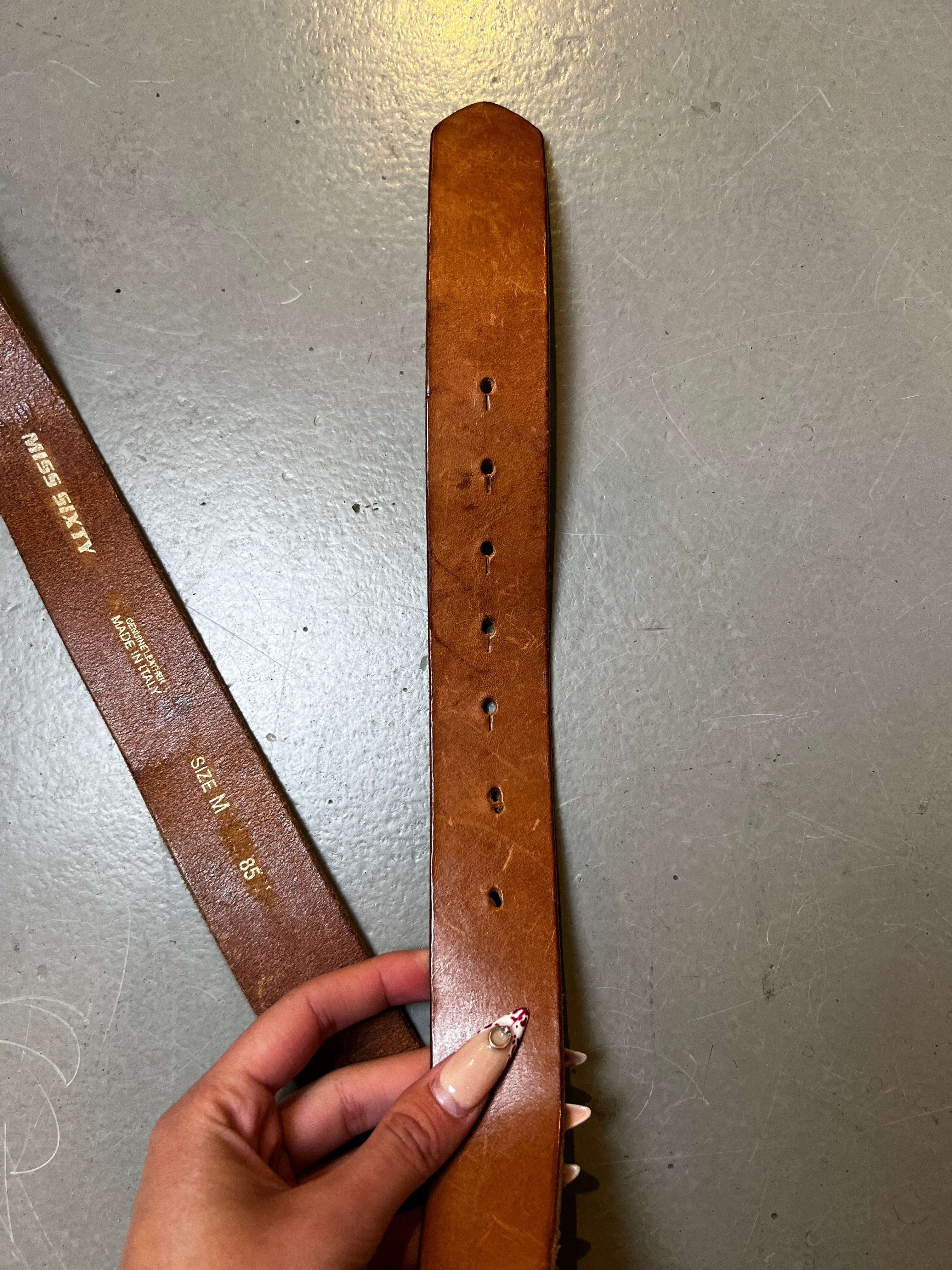 Vintage Brown Miss Sixty Big Buckle Belt