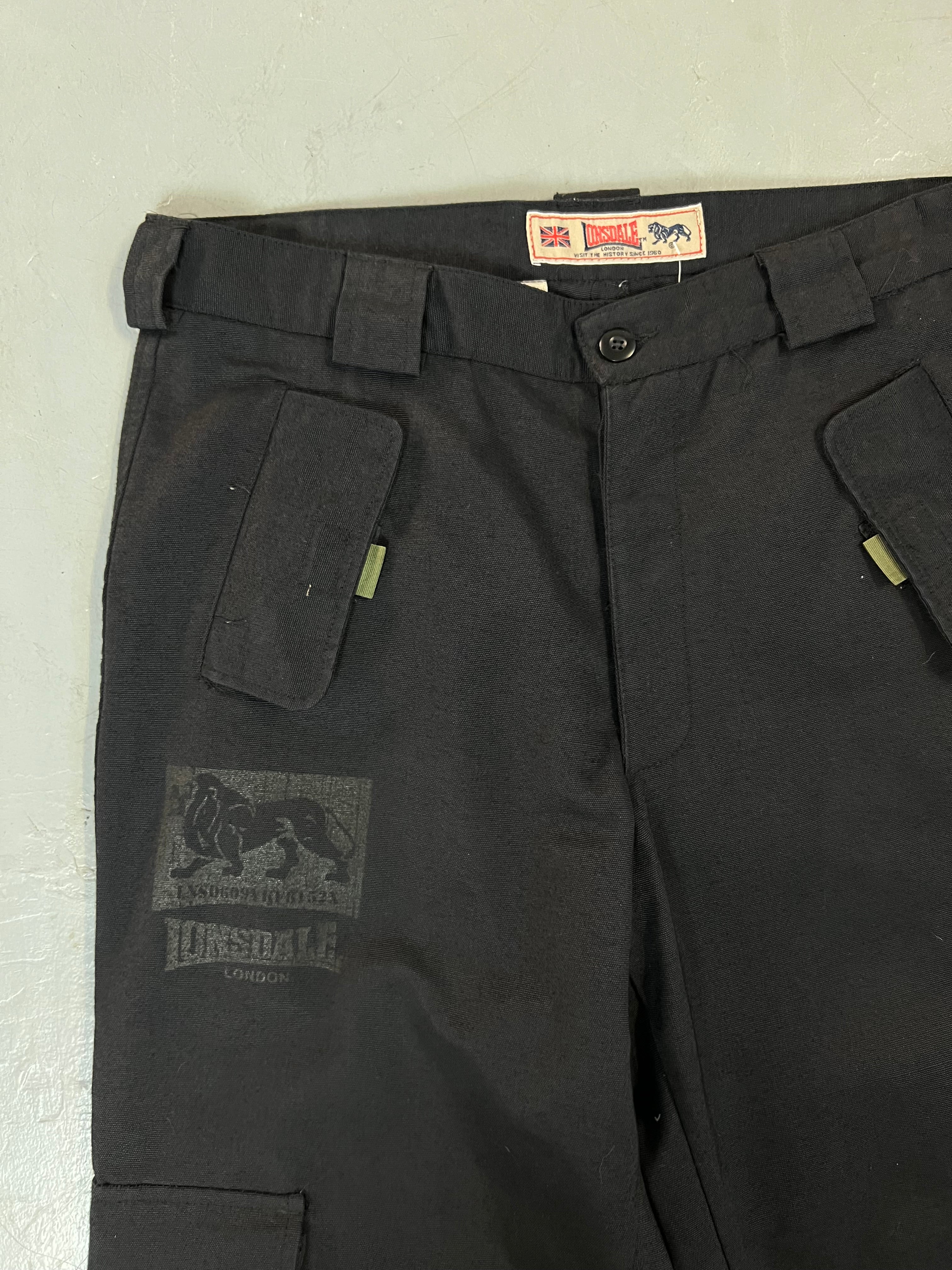 Vintage Lonsdale Black Cargo Pants M/L