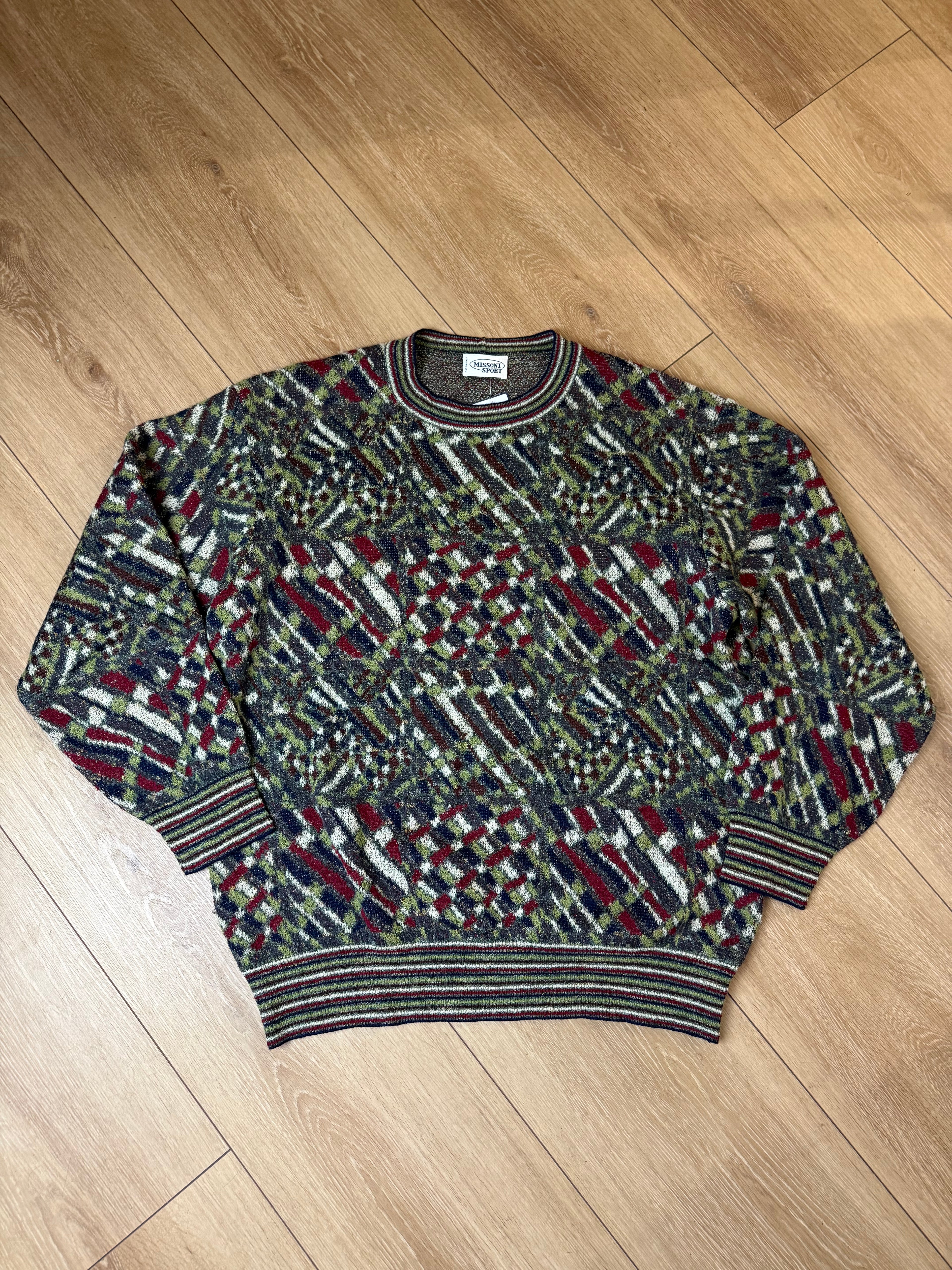 Produktbild von einem Vintage Missoni Sport Green Knit Sweater von vorne