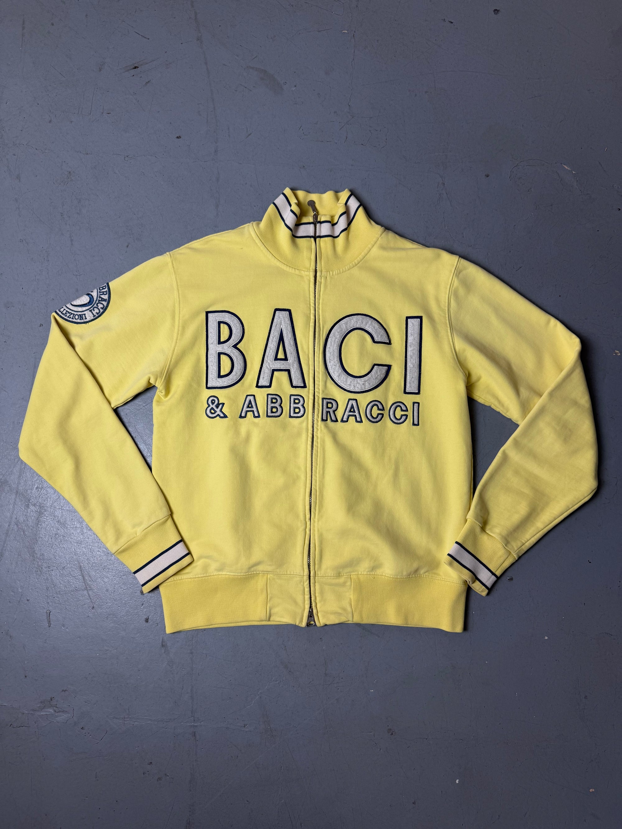 Vintage Baci&Abbracci Yellow Zip Up Sweater L