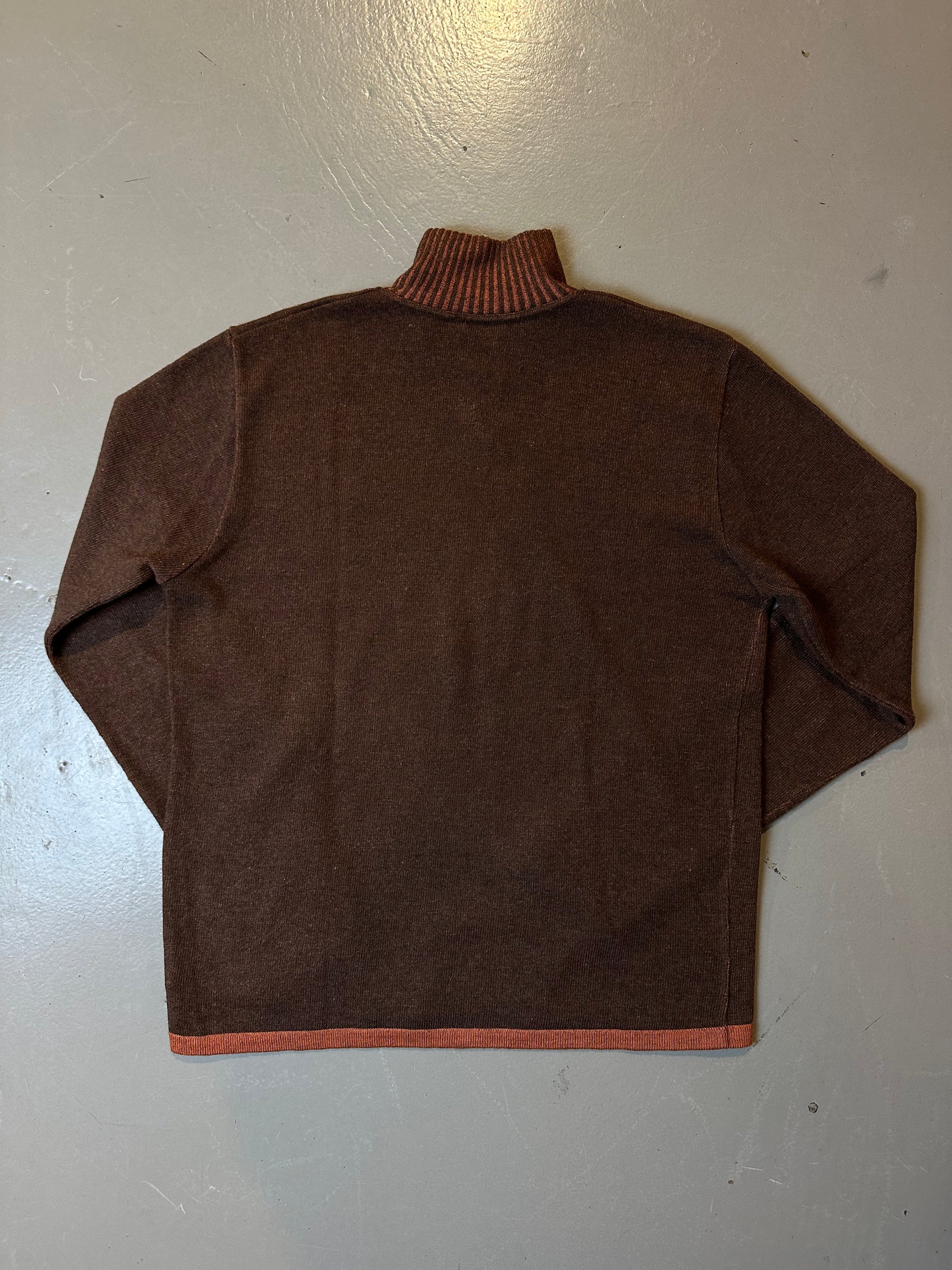 Vintage Trussardi Knit Sweater M/L In verschiedenen Brauntönen  Von hinten 