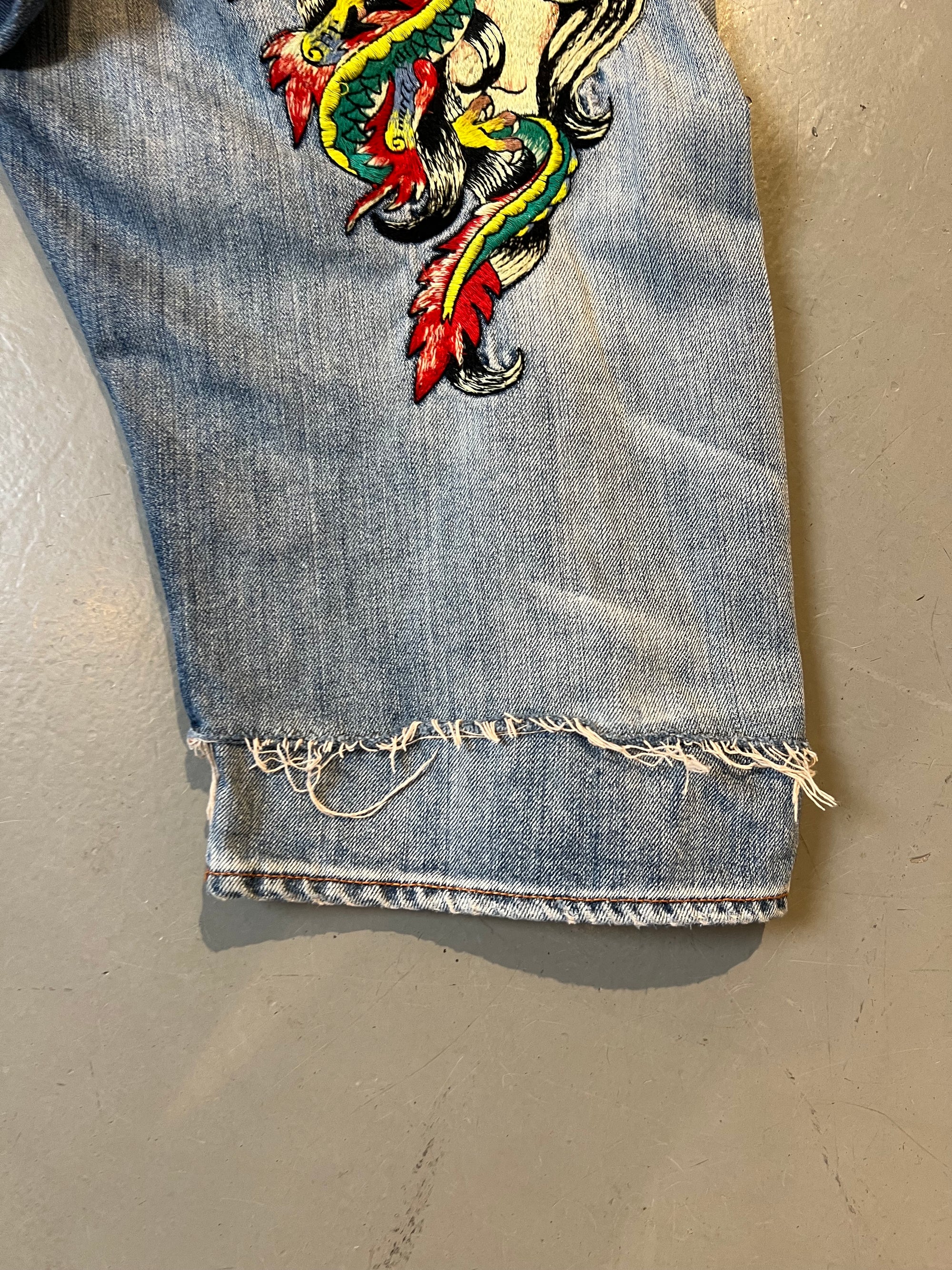 Vintage Ed Hardy Blue Jorts L
